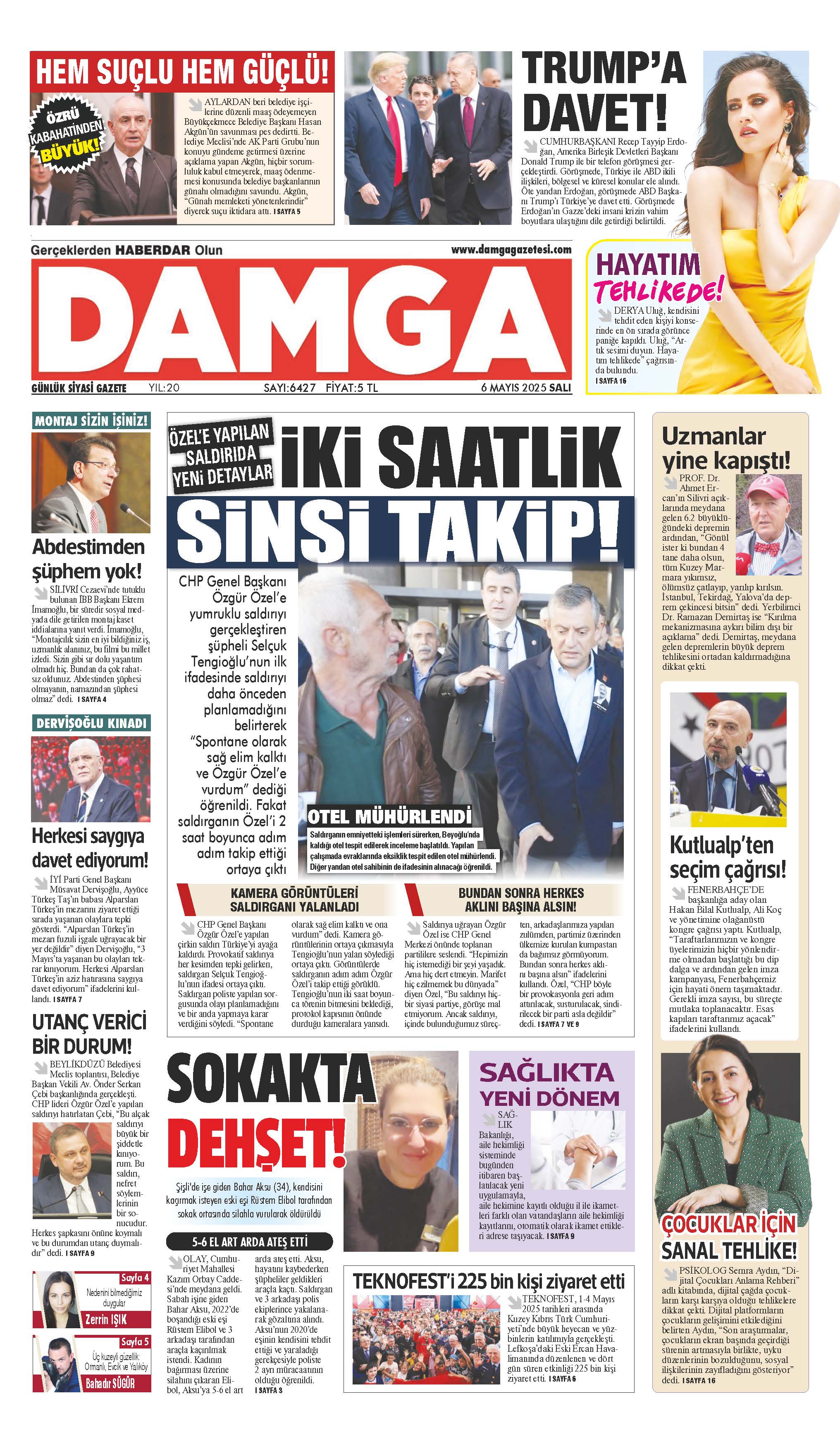 https://www.damgagazetesi.com/DAMGA 6 Mayıs 2025 Salı Sayfaları