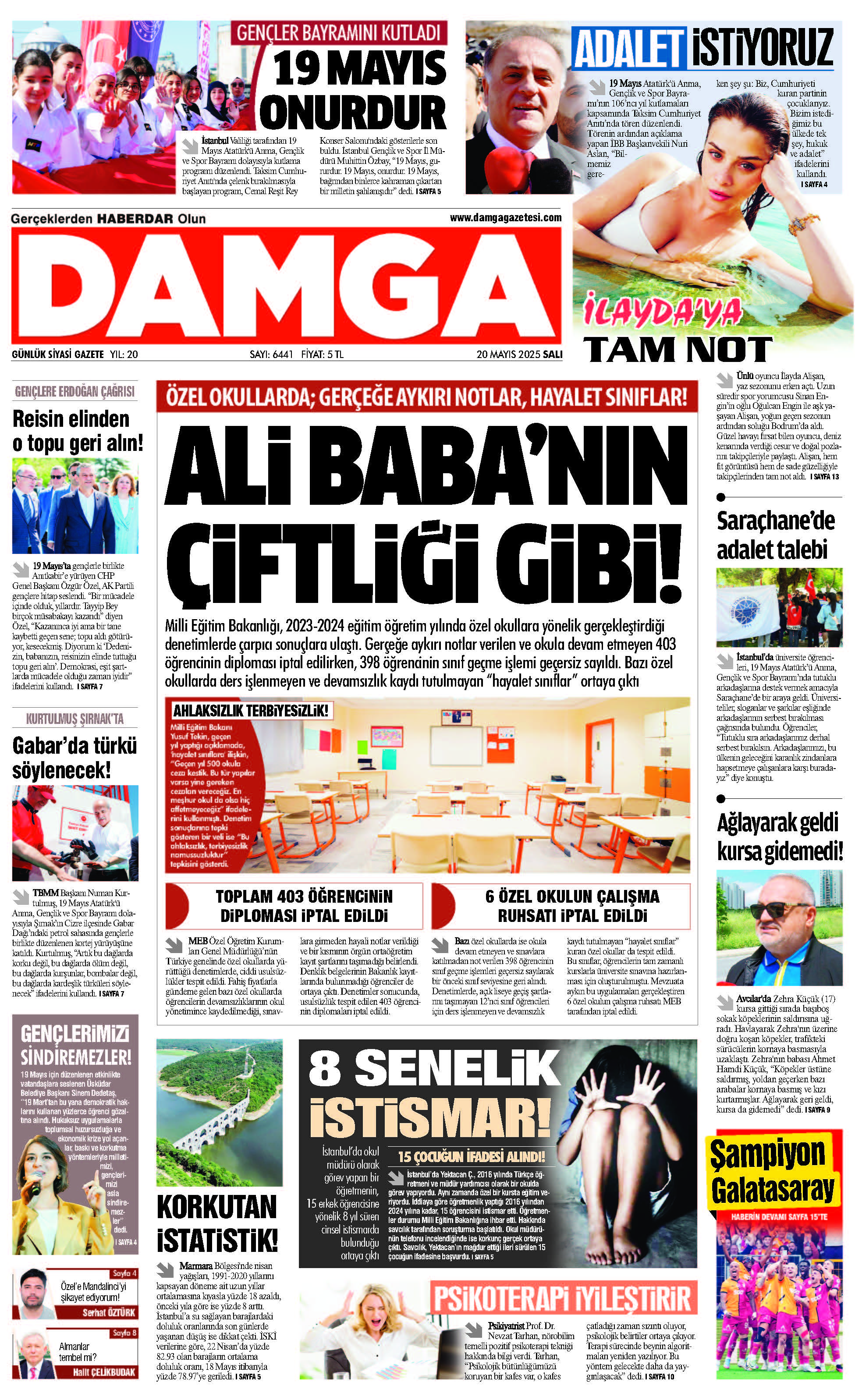 https://www.damgagazetesi.com/DAMGA 20 Mayıs 2025 Salı  Sayfaları