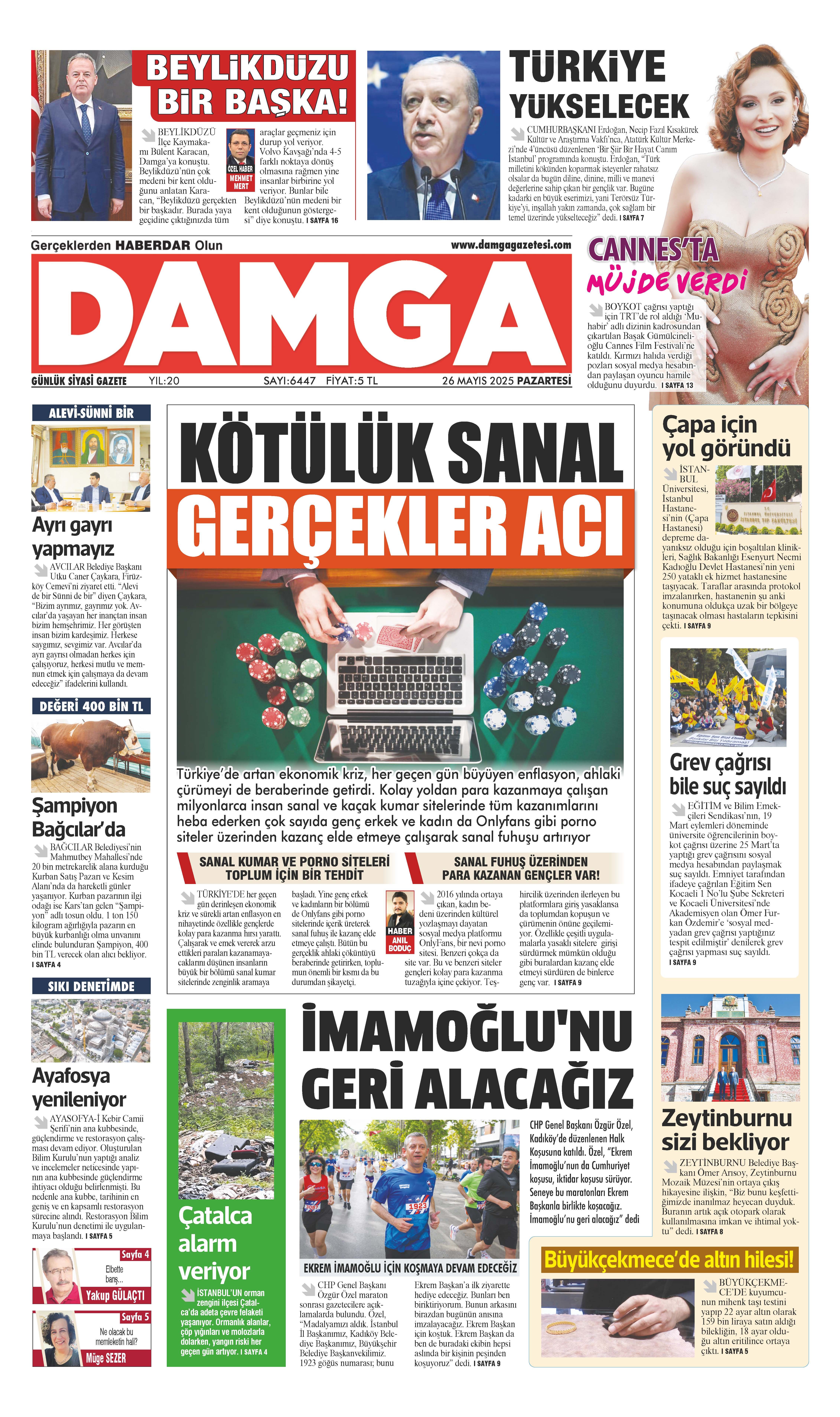 https://www.damgagazetesi.com/DAMGA 26 Mayıs 2025 Pazartesi Sayfaları