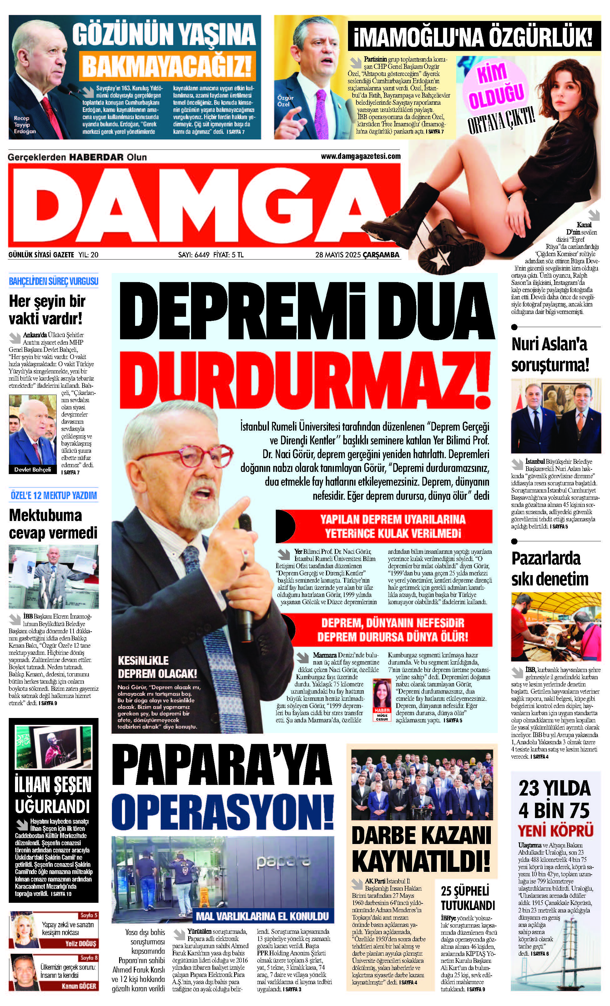 https://www.damgagazetesi.com/DAMGA 28 Mayıs 2025 Çarşamba Sayfaları