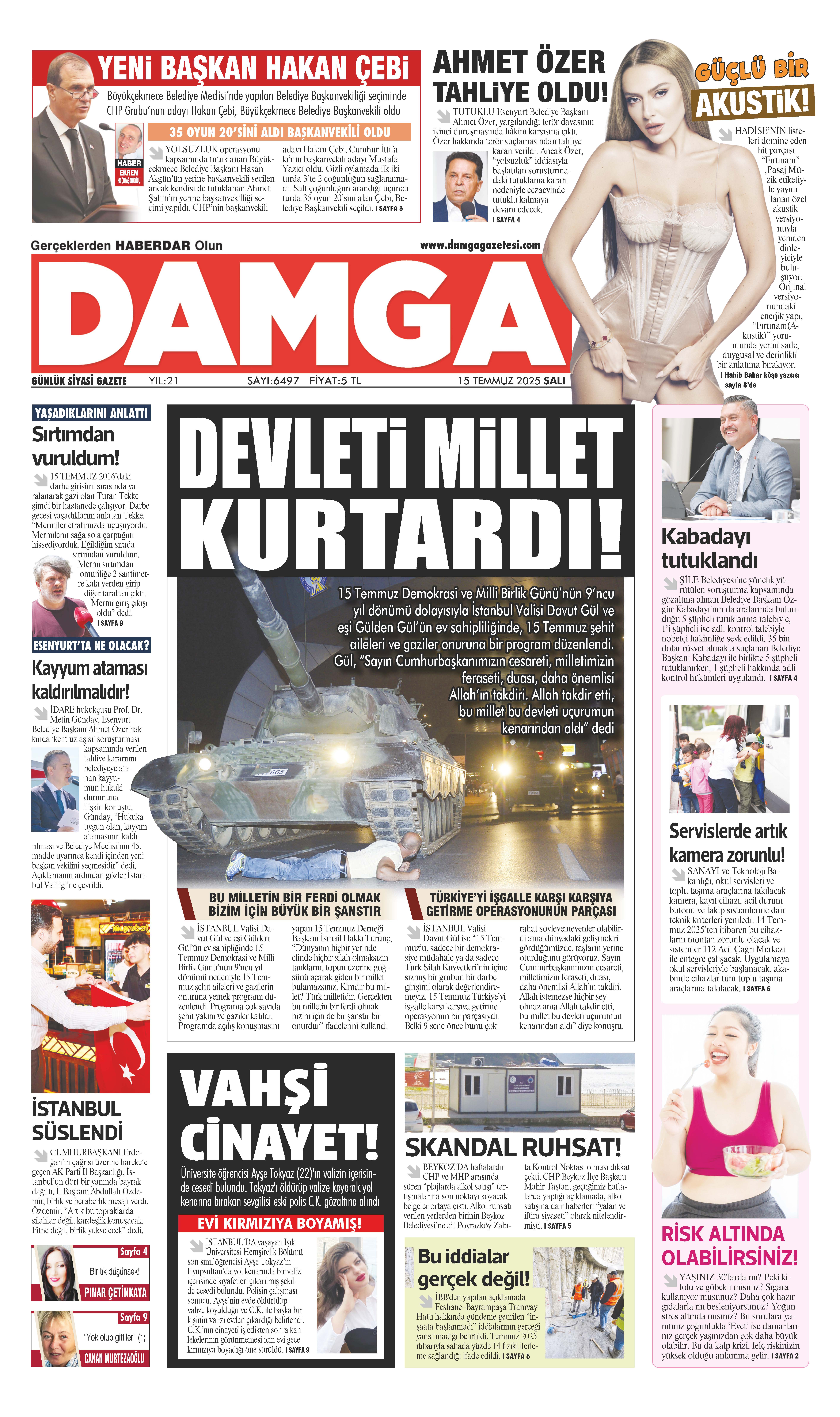 https://www.damgagazetesi.com/DAMGA 15 Temmuz 2025 Salı Sayfaları