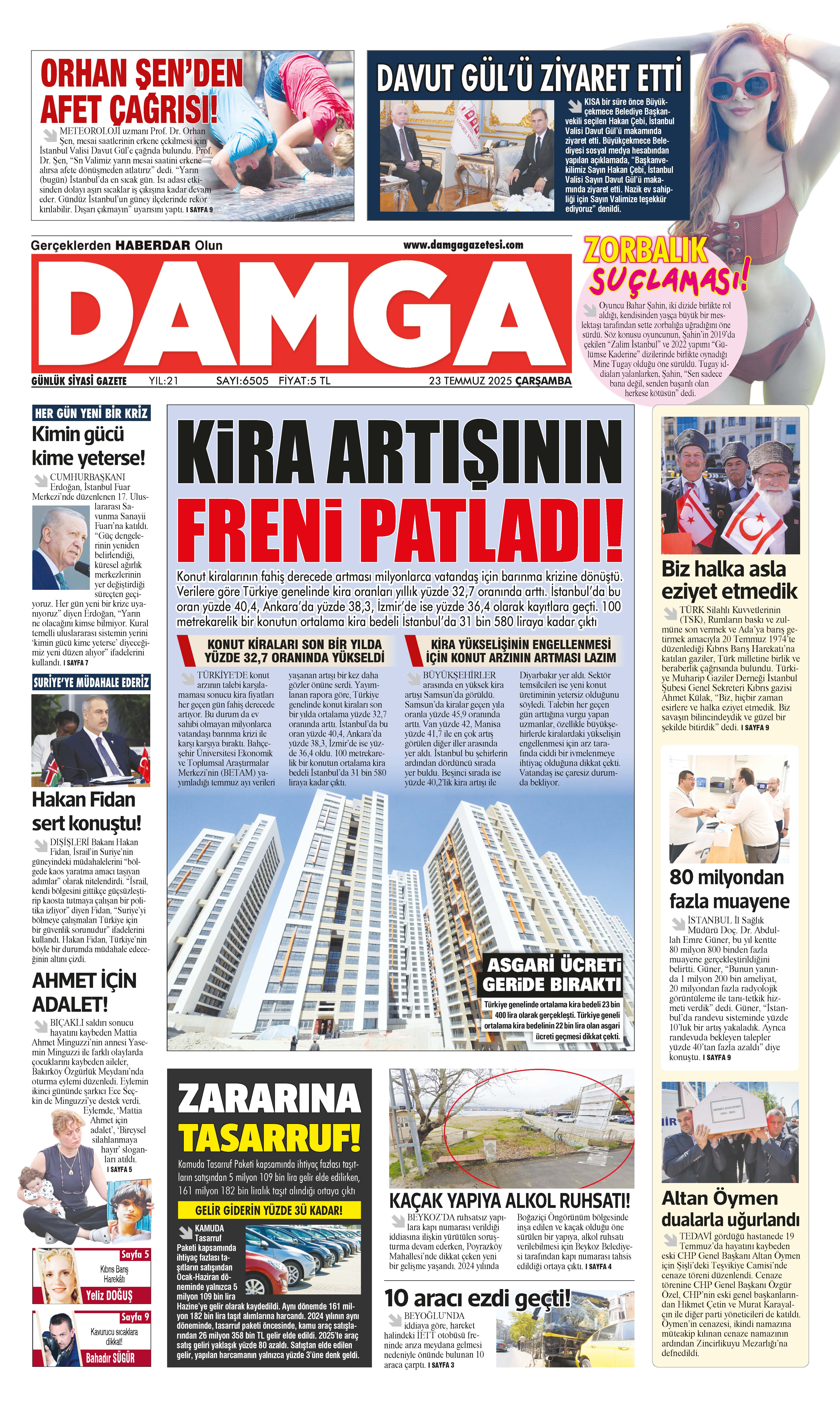 https://www.damgagazetesi.com/DAMGA 23 Temmuz 2025 Çarşamba Sayfaları