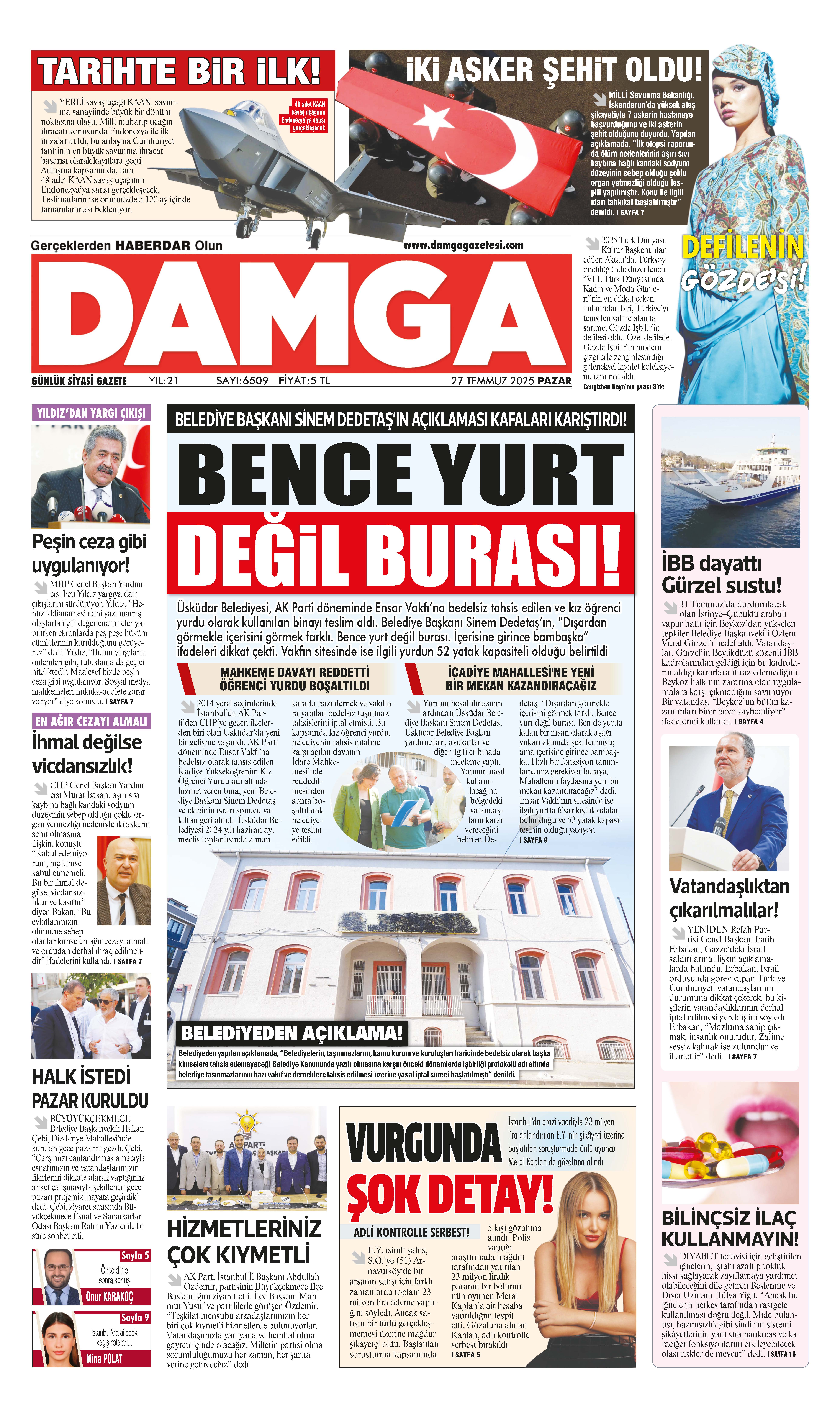 https://www.damgagazetesi.com/DAMGA 27 Temmuz 2025 Pazar Sayfaları