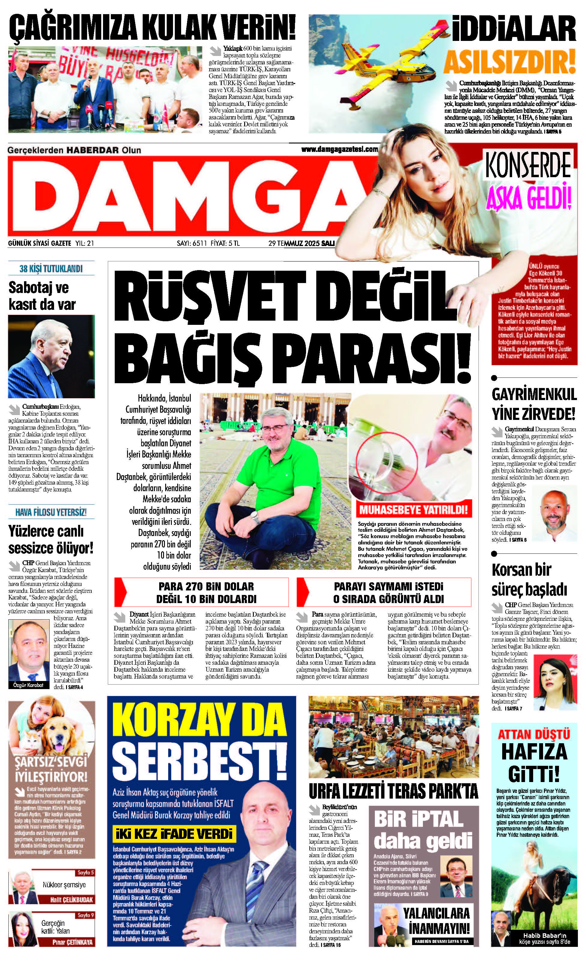 https://www.damgagazetesi.com/DAMGA 29 Temmuz 2025 Salı Sayfaları