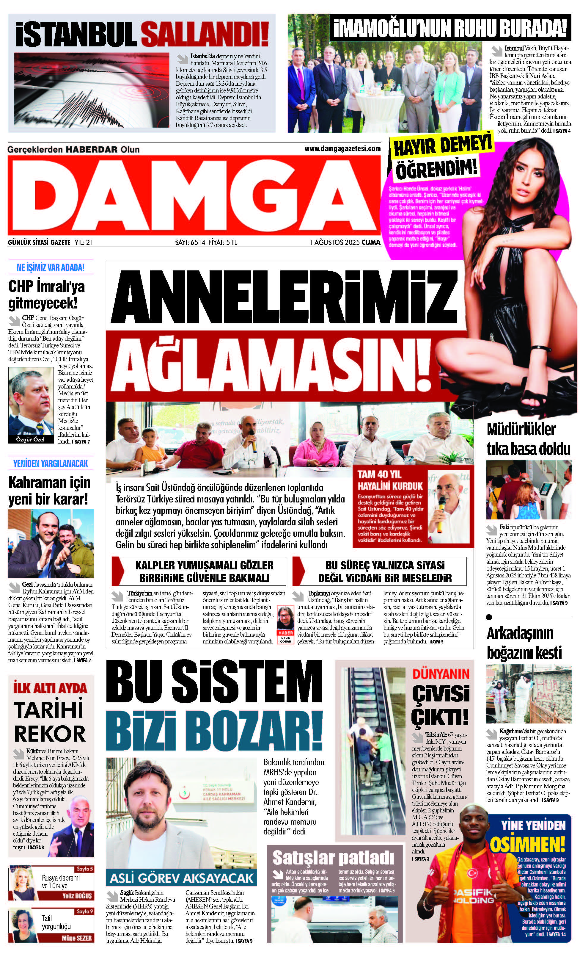 https://www.damgagazetesi.com/DAMGA 1 Ağustos 2025 Cuma Sayfaları