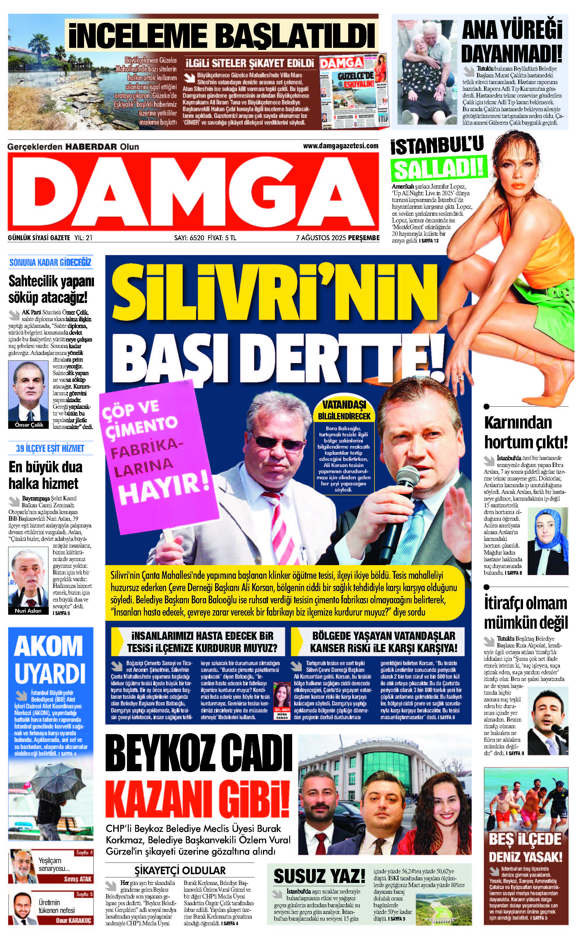 https://www.damgagazetesi.com/DAMGA 7 Ağustos 2025 Perşembe Sayfaları