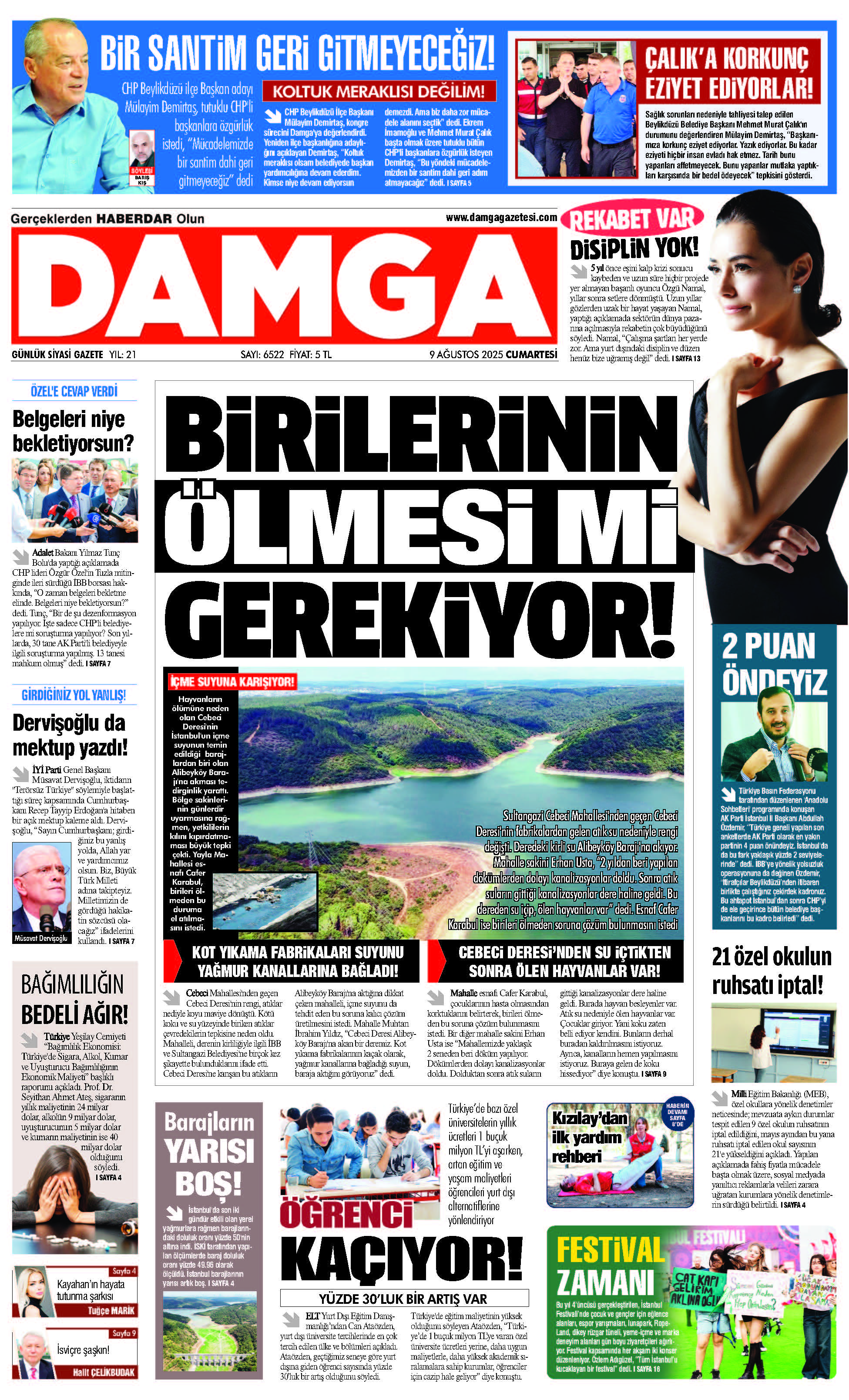 https://www.damgagazetesi.com/DAMGA 9 Ağustos 2025 Cumartesi Sayfaları