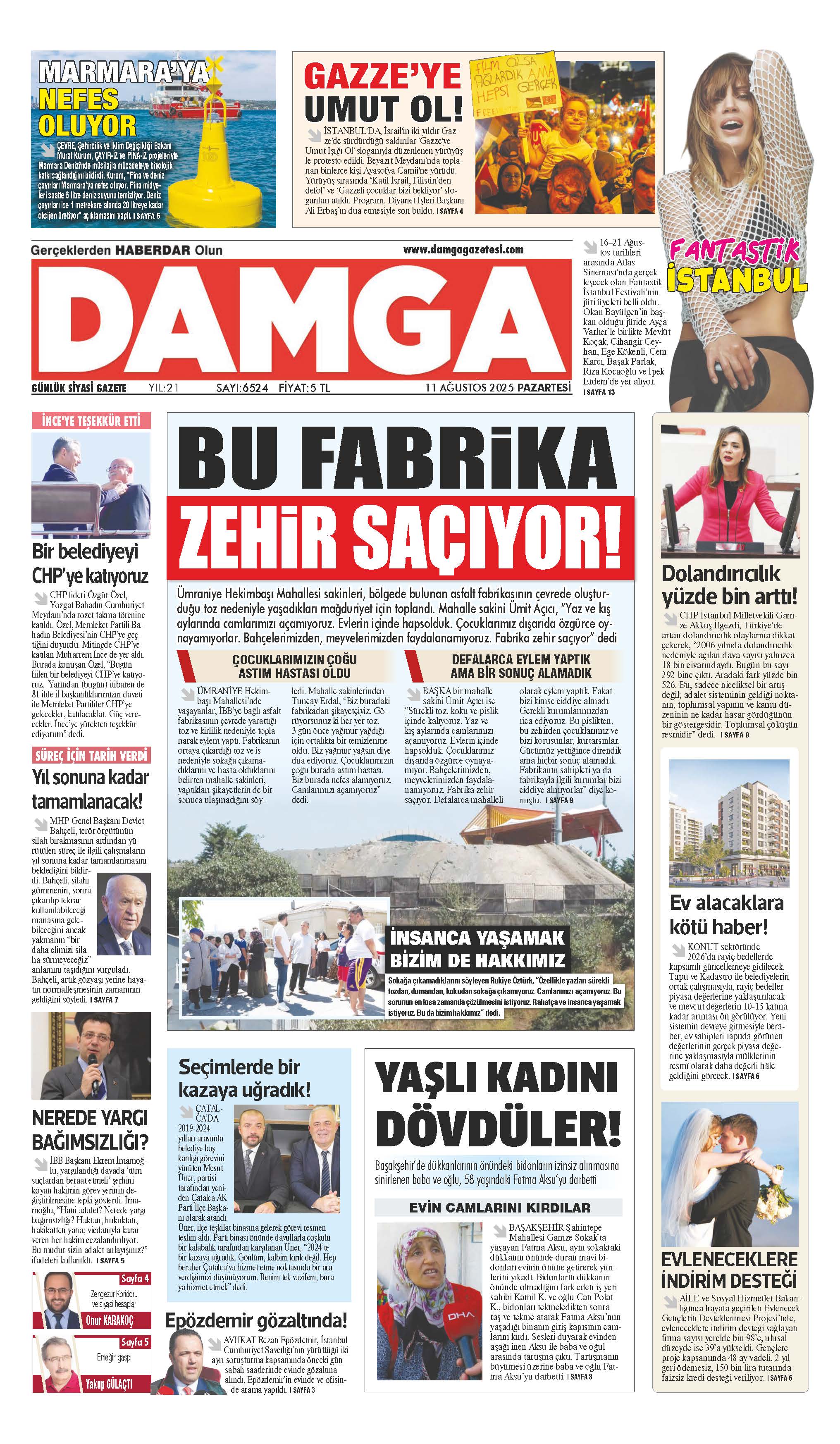 https://www.damgagazetesi.com/DAMGA 11 Ağustos 2025 Pazartesi Sayfaları