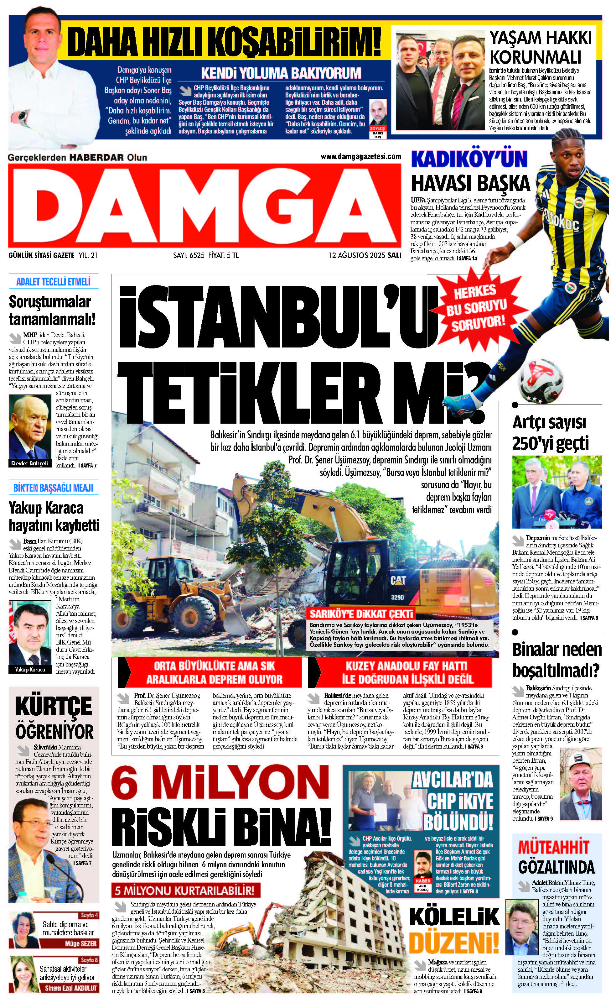 https://www.damgagazetesi.com/DAMGA 12 Ağustos 2025 Salı Sayfaları