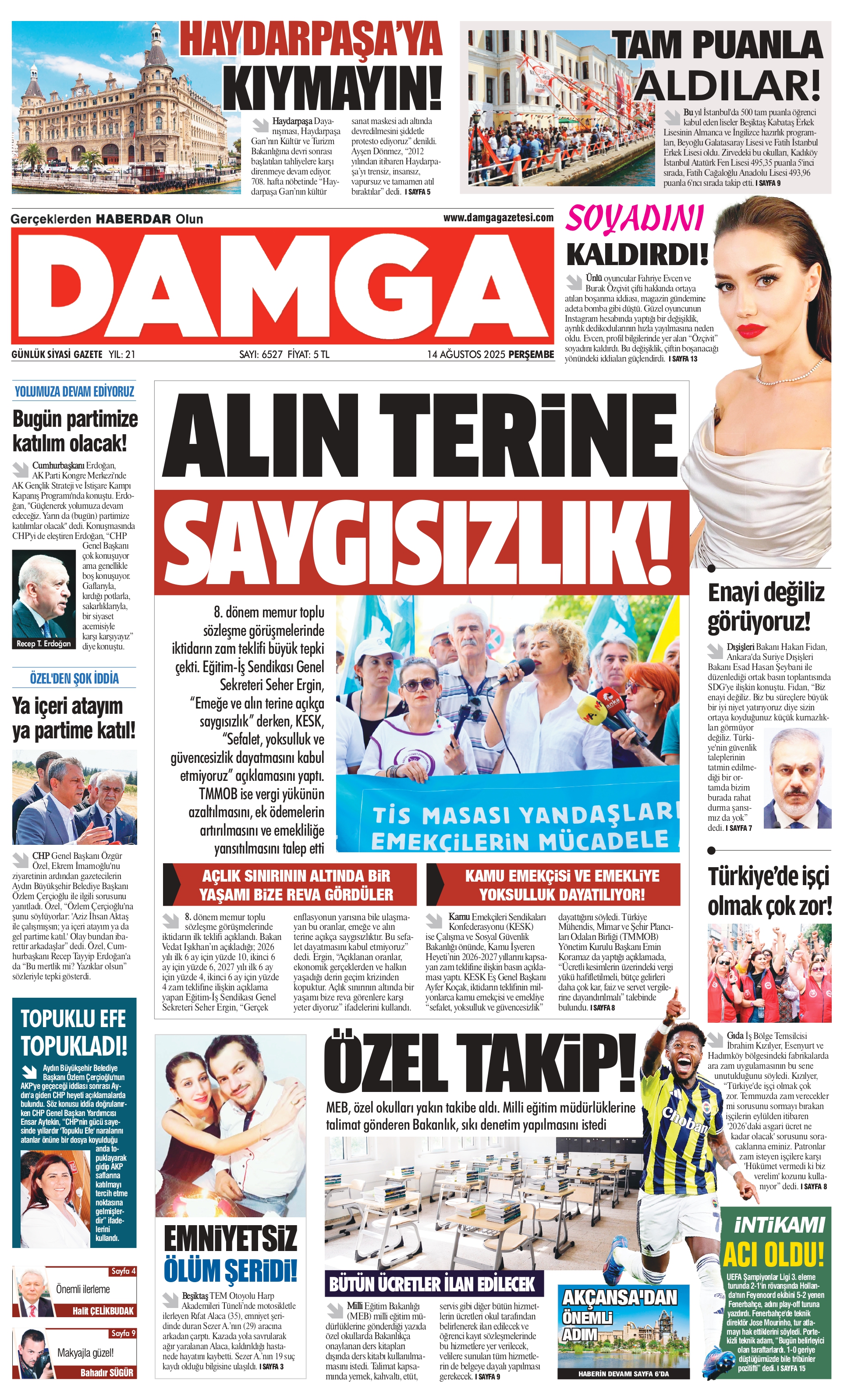 https://www.damgagazetesi.com/DAMGA 14 Ağustos 2025 Perşembe Sayfaları