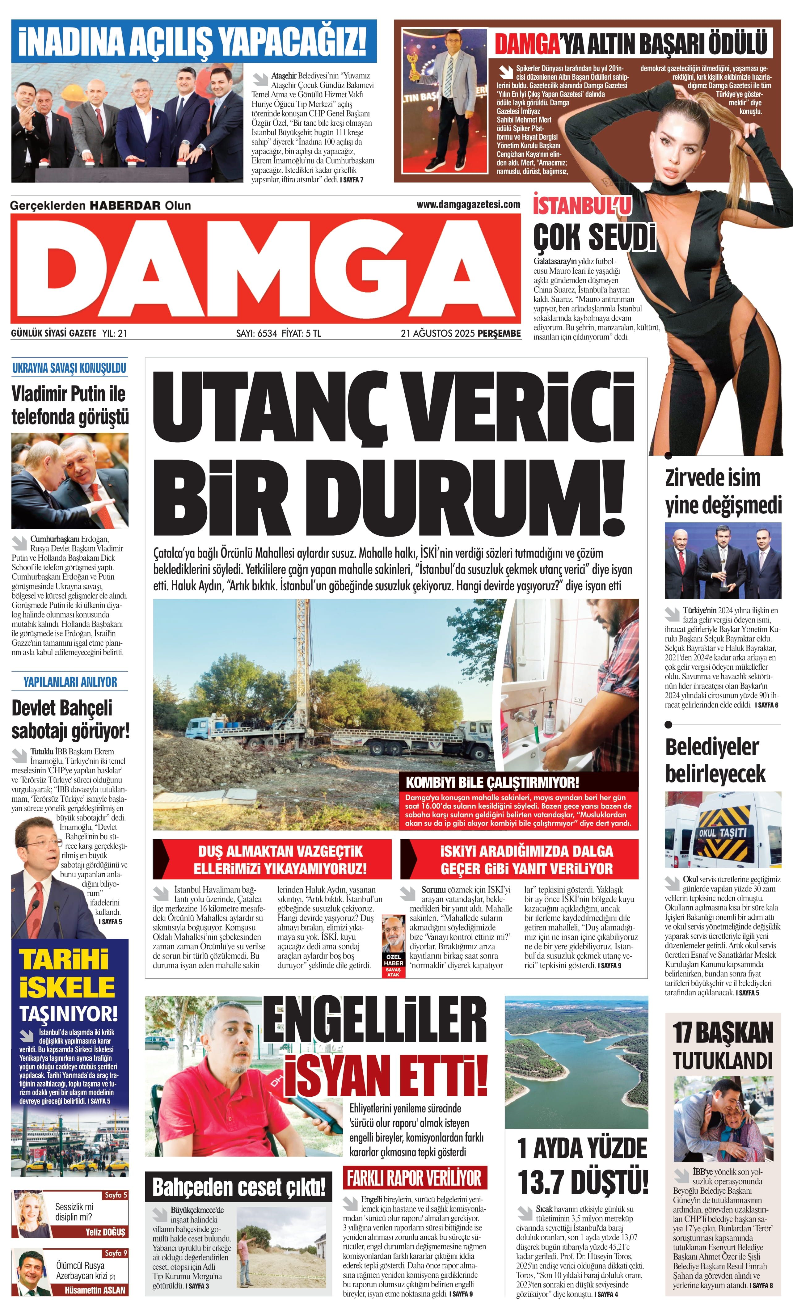 https://www.damgagazetesi.com/DAMGA 21 Ağustos Perşembe Sayfaları