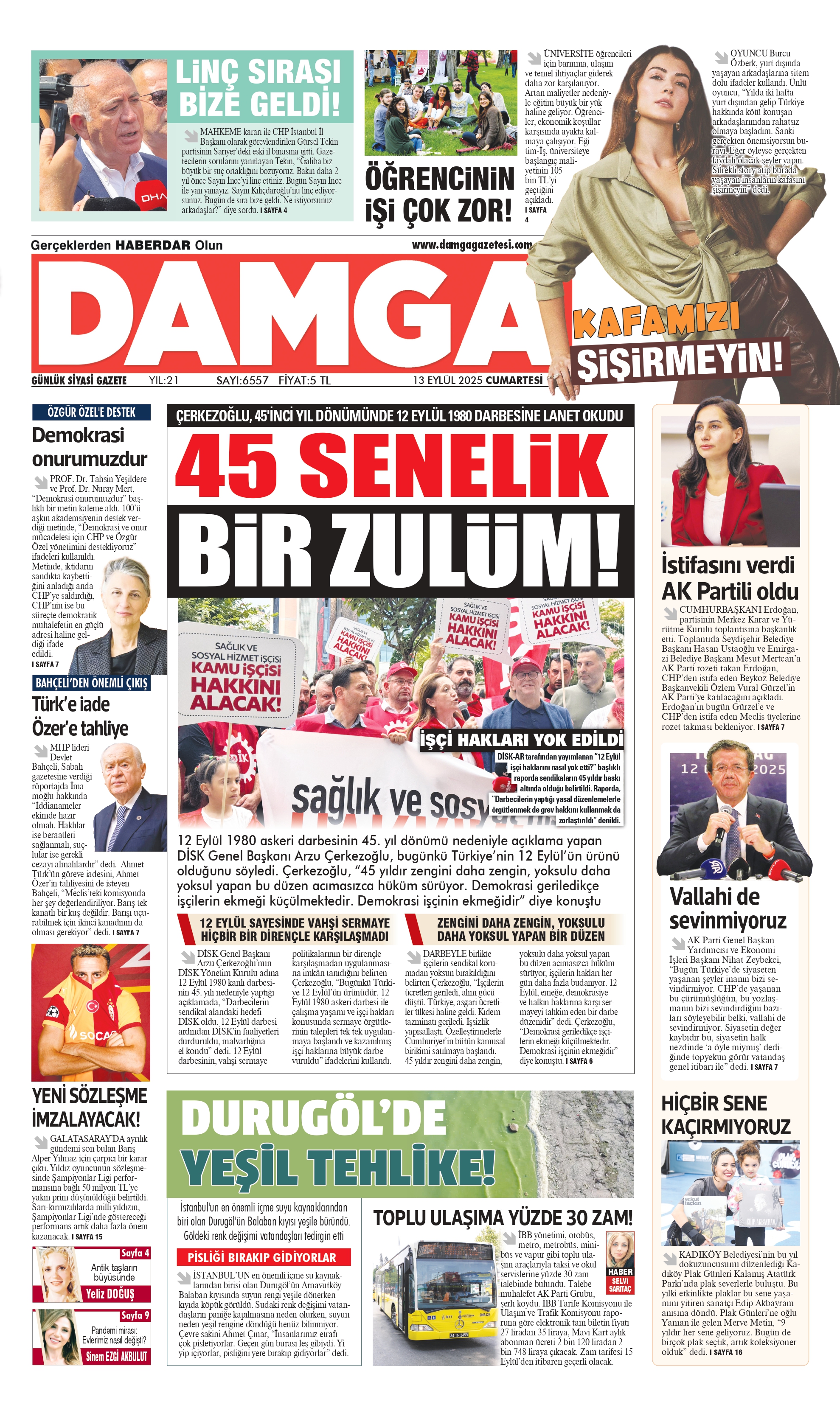 https://www.damgagazetesi.com/DAMGA 13 Eylül Cumartesi Sayfaları