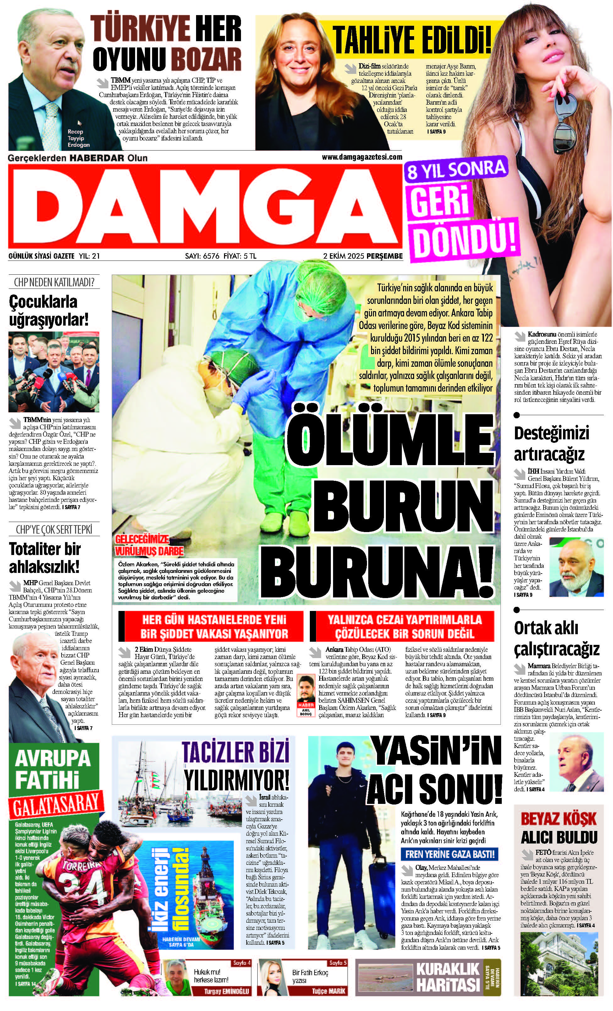 https://www.damgagazetesi.com/DAMGA 2 Ekim Perşembe Sayfaları