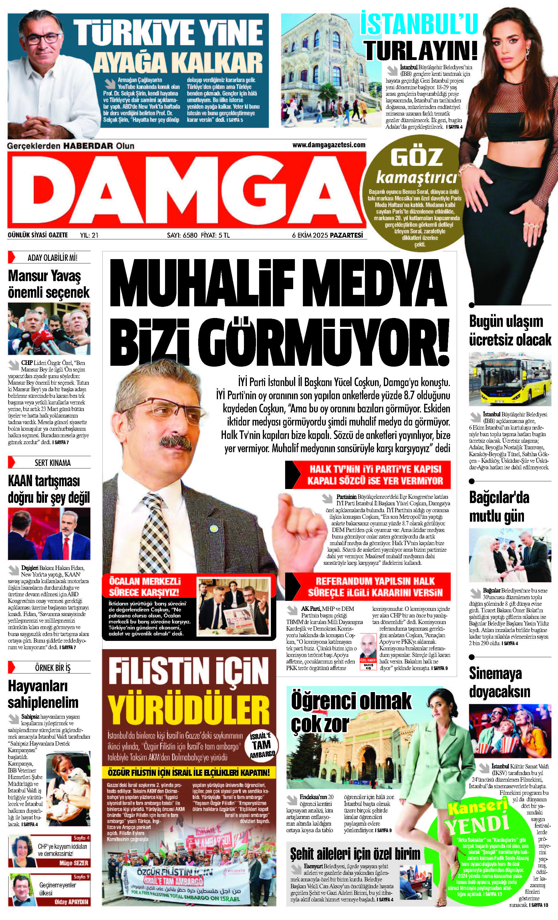 https://www.damgagazetesi.com/DAMGA 6 Ekim Pazartesi Sayfaları