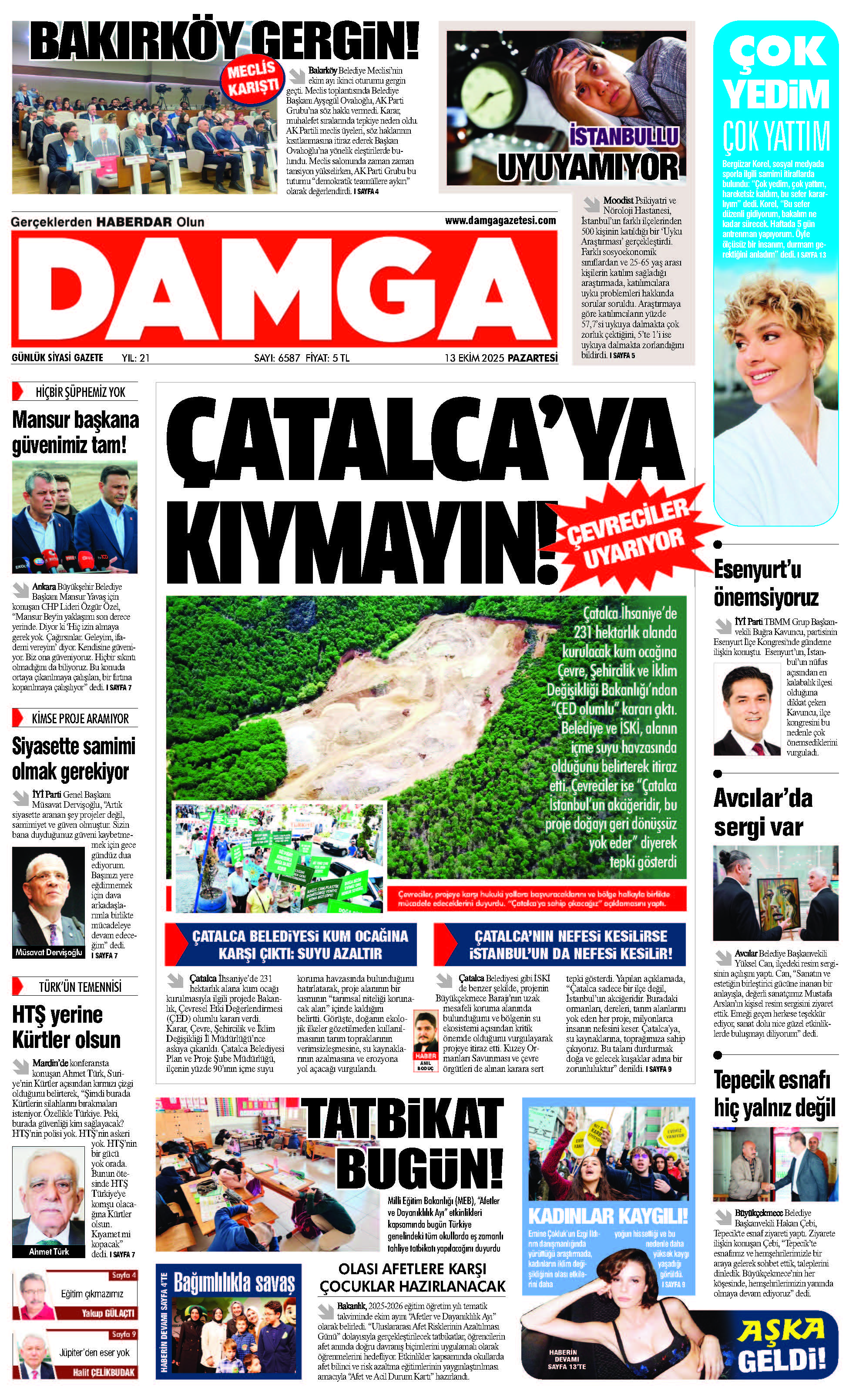 https://www.damgagazetesi.com/DAMGA 13 Ekim Pazartesi Sayfaları