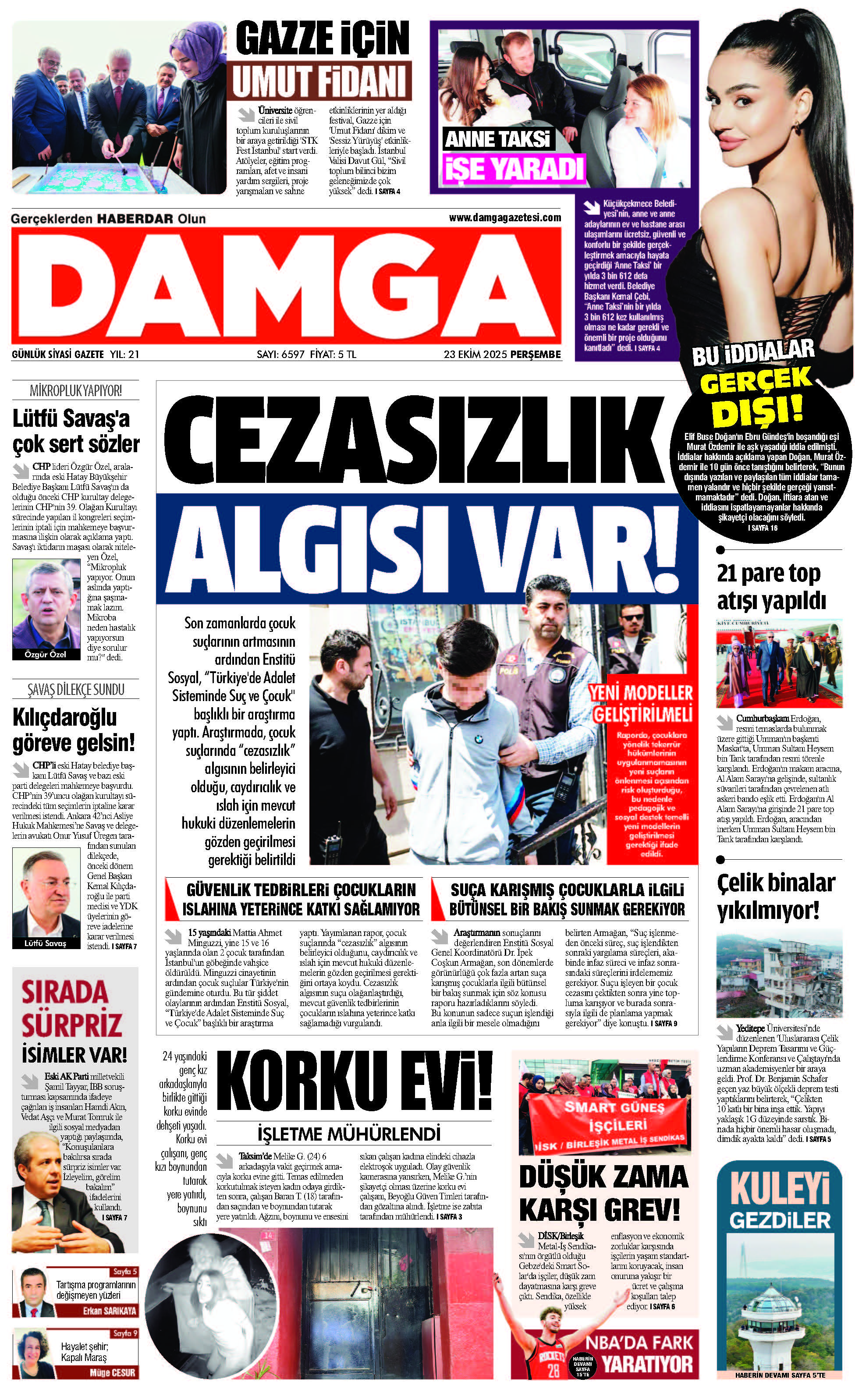 https://www.damgagazetesi.com/DAMGA 23 Ekim Perşembe Sayfaları