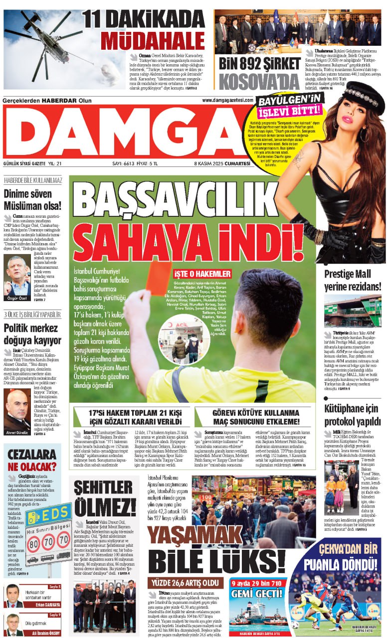 https://www.damgagazetesi.com/DAMGA 8 Kasım Cumartesi Sayfaları