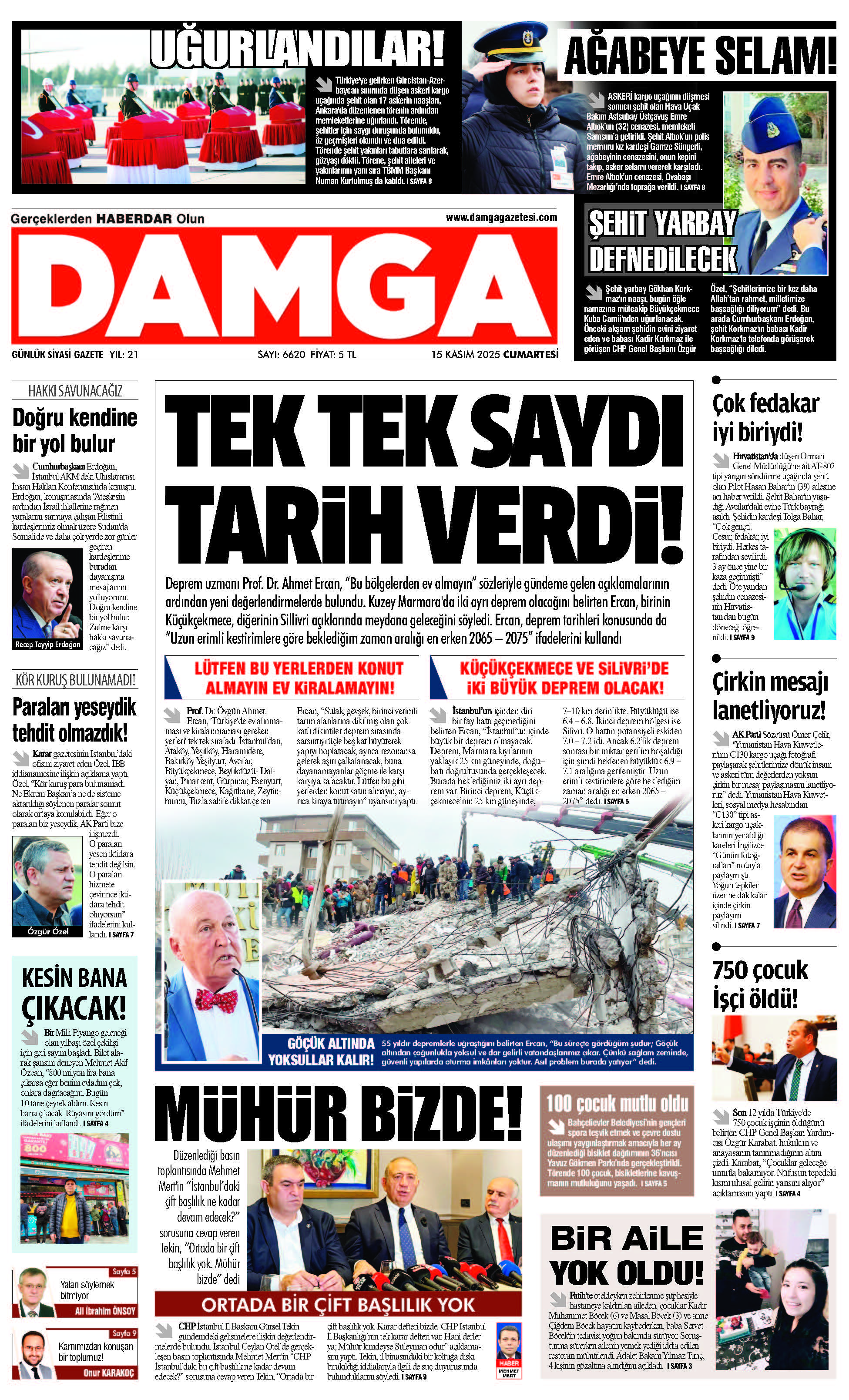 https://www.damgagazetesi.com/DAMGA 15 Kasım Cumartesi Sayfaları