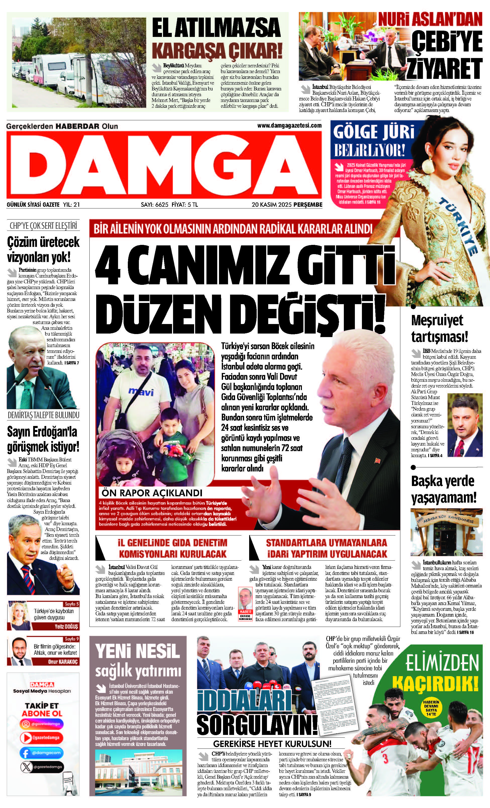 https://www.damgagazetesi.com/DAMGA 20 Kasım Perşembe Sayfaları