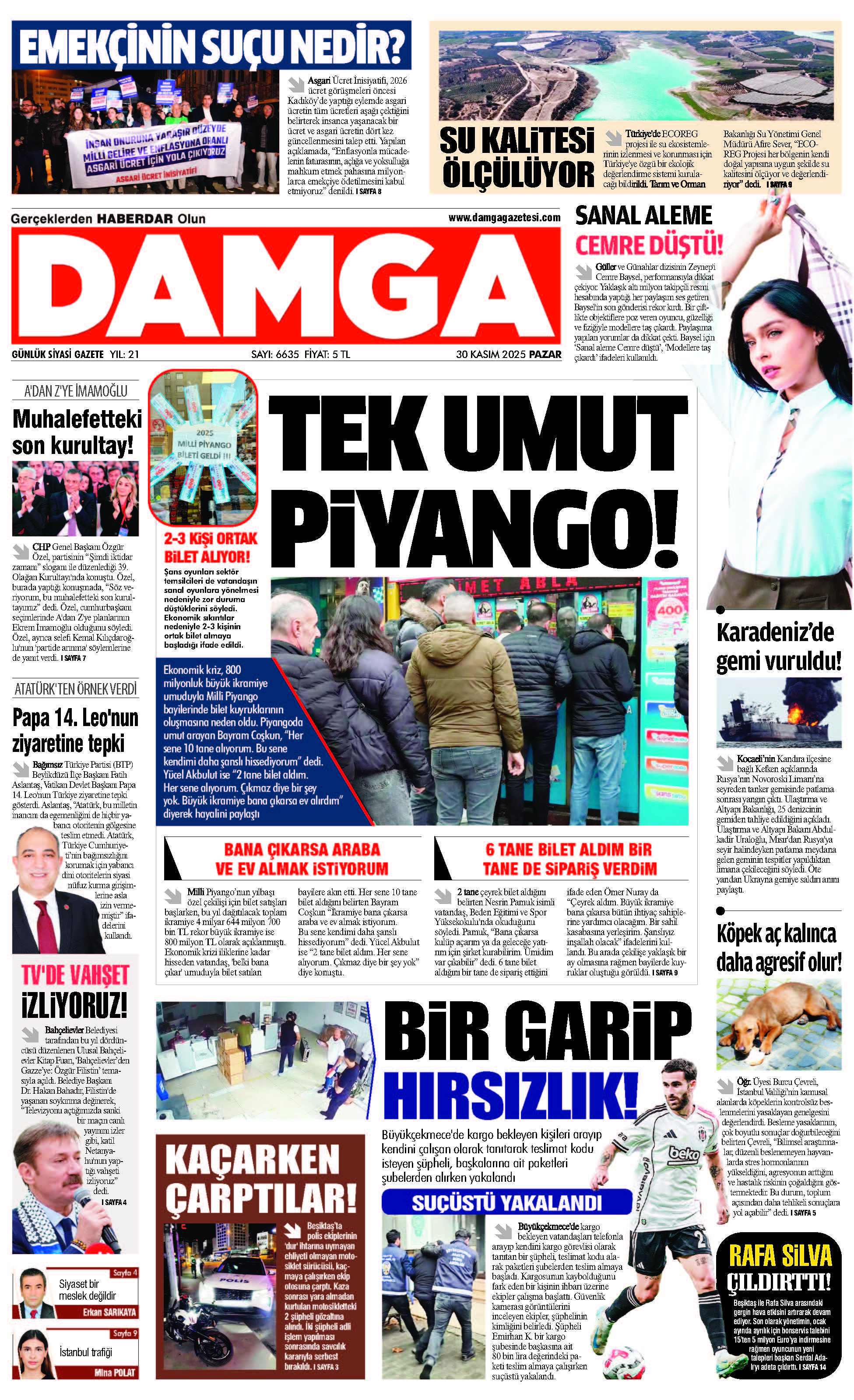 https://www.damgagazetesi.com/DAMGA 30  Kasım Pazar Sayfaları
