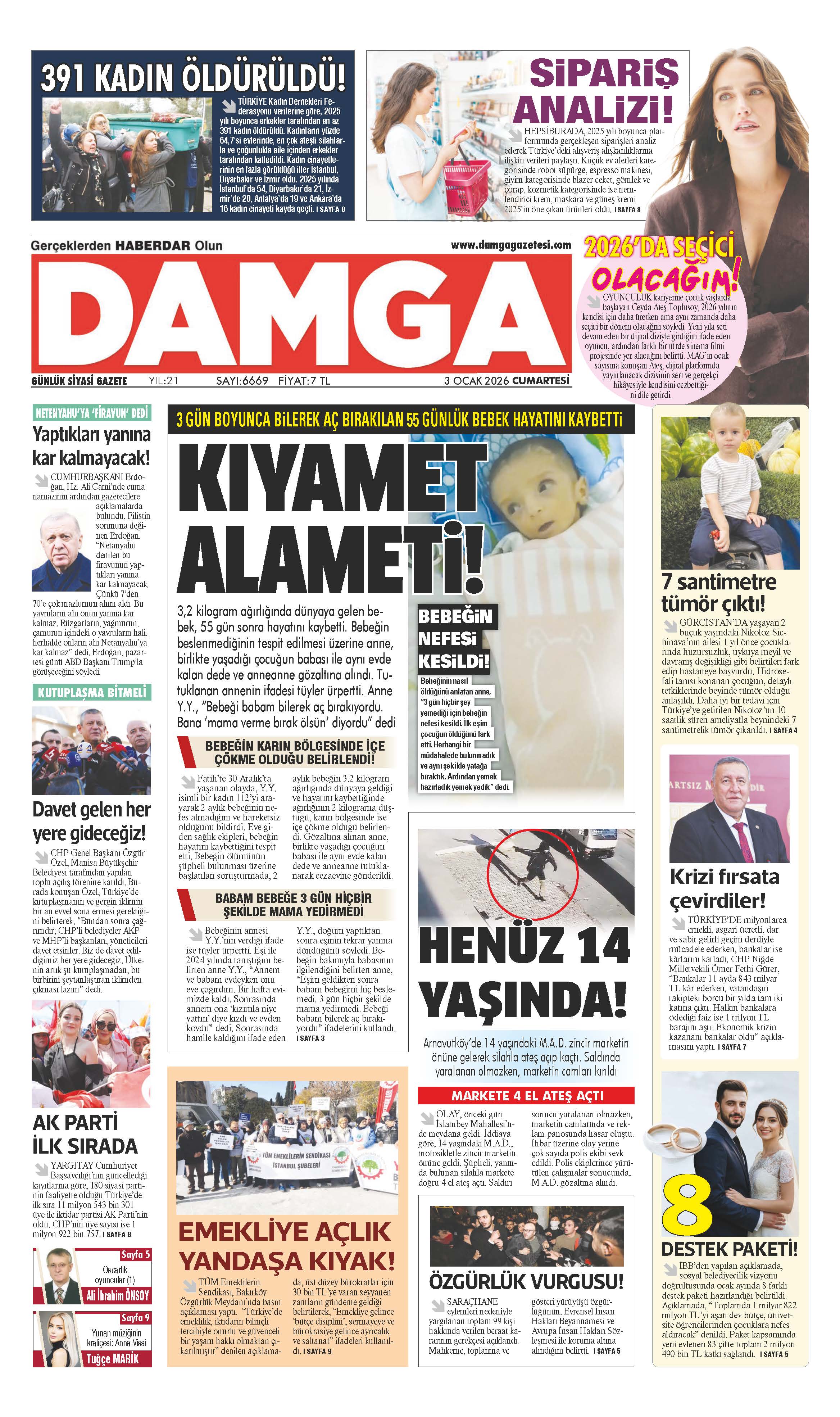 https://www.damgagazetesi.com/DAMGA 3 Ocak Cumartesi Sayfaları