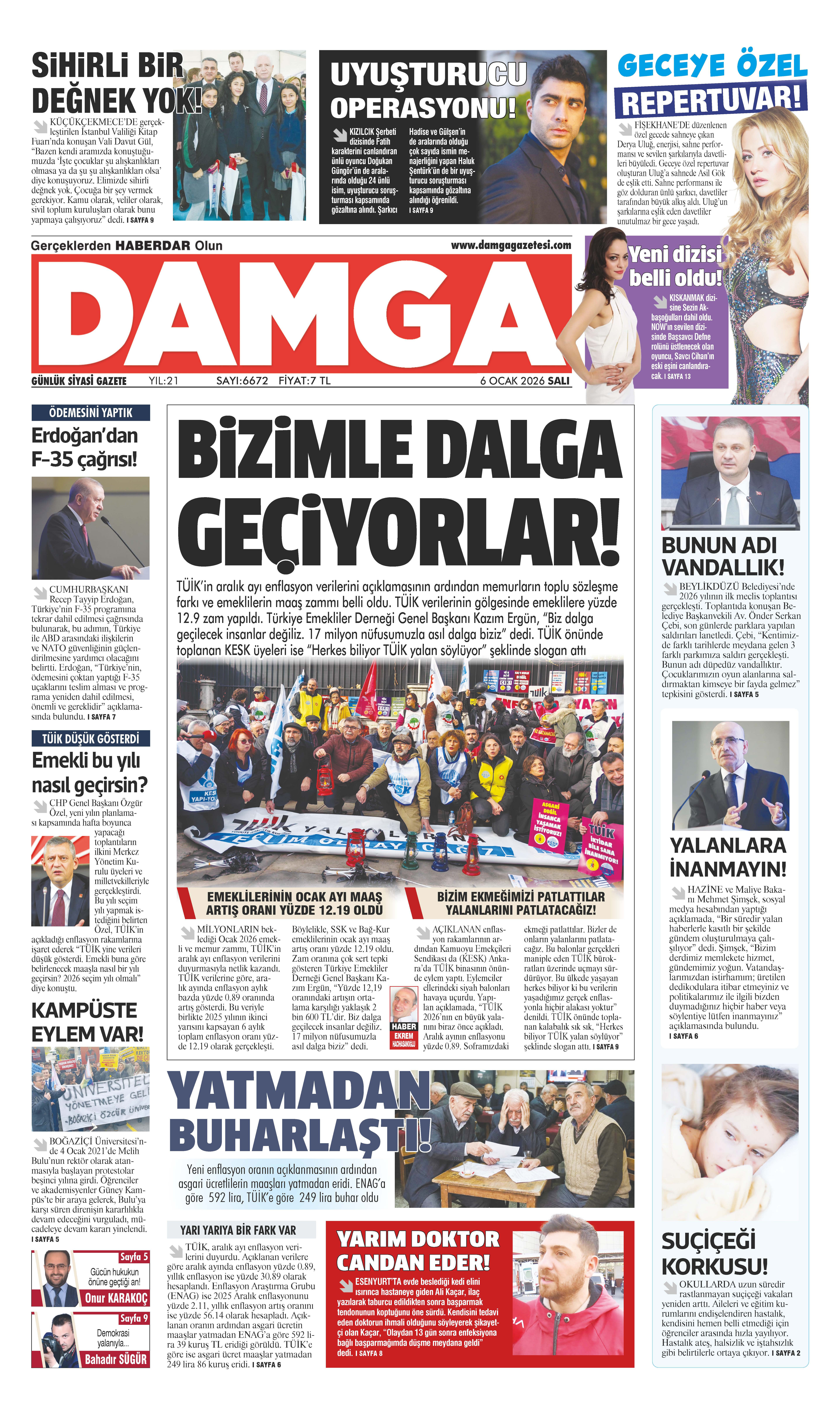 https://www.damgagazetesi.com/DAMGA 6 Ocak Salı Sayfaları