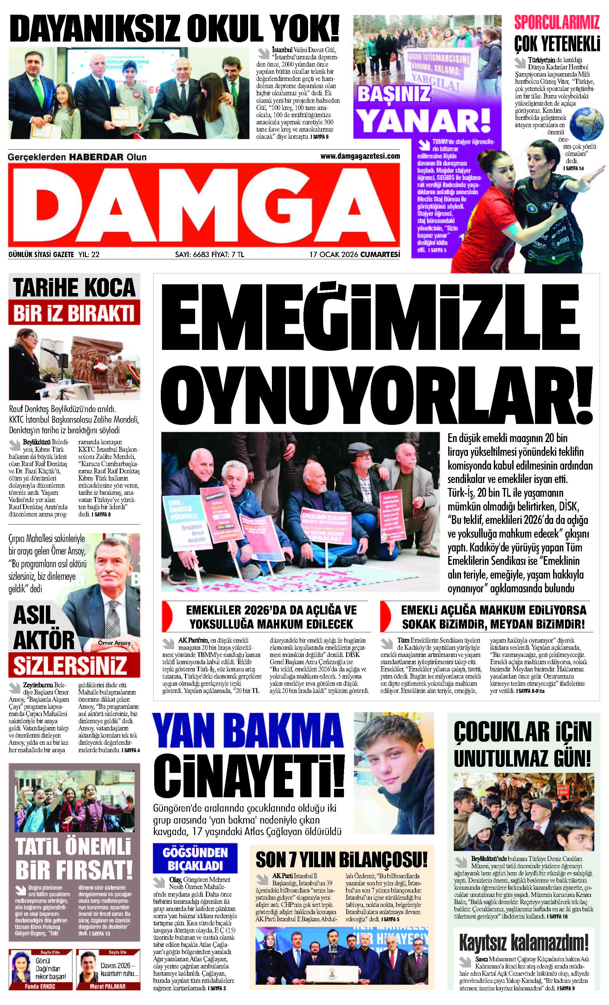https://www.damgagazetesi.com/DAMGA 17 Ocak Cumartesi Sayfaları