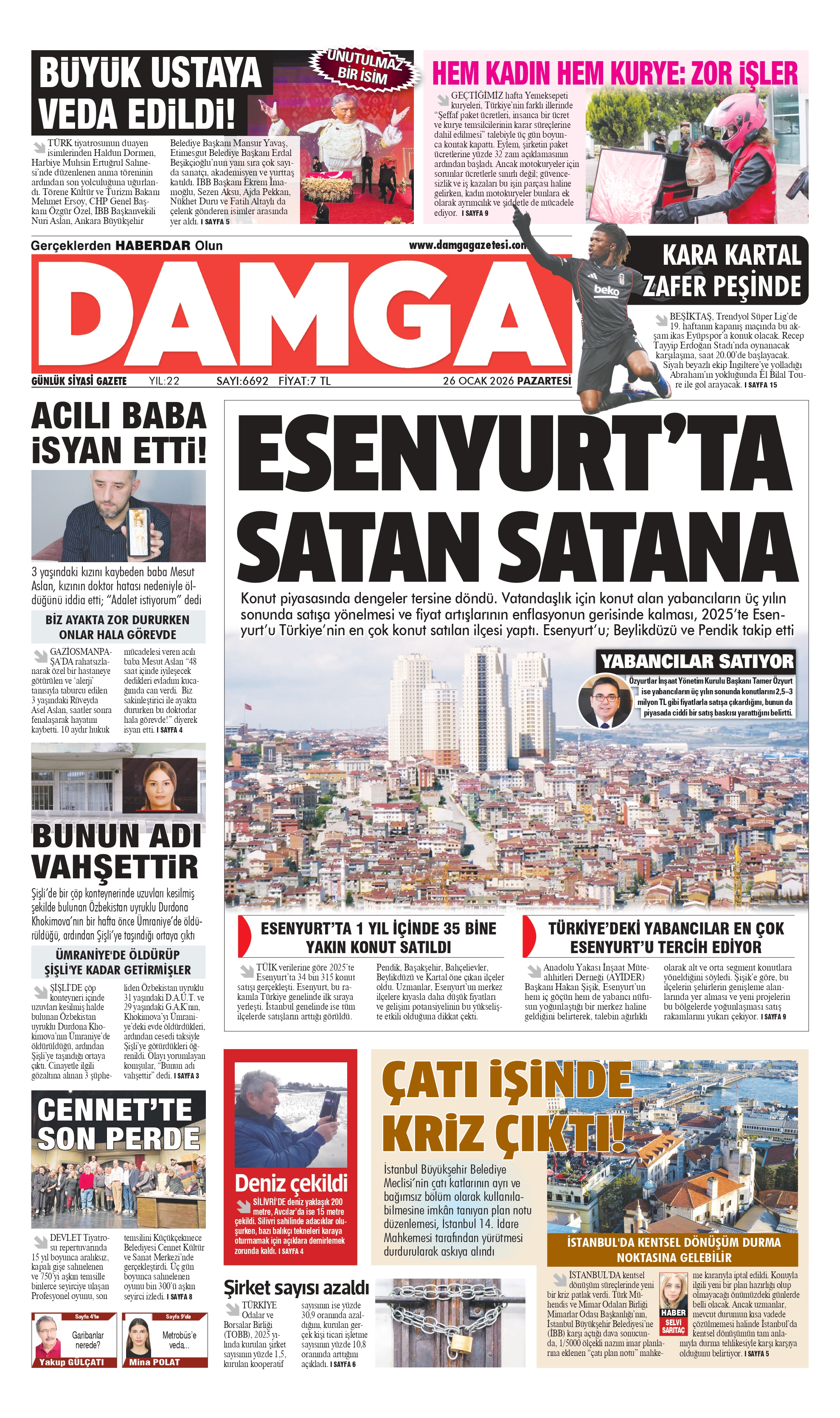 https://www.damgagazetesi.com/DAMGA 26 Ocak Pazartesi Sayfaları
