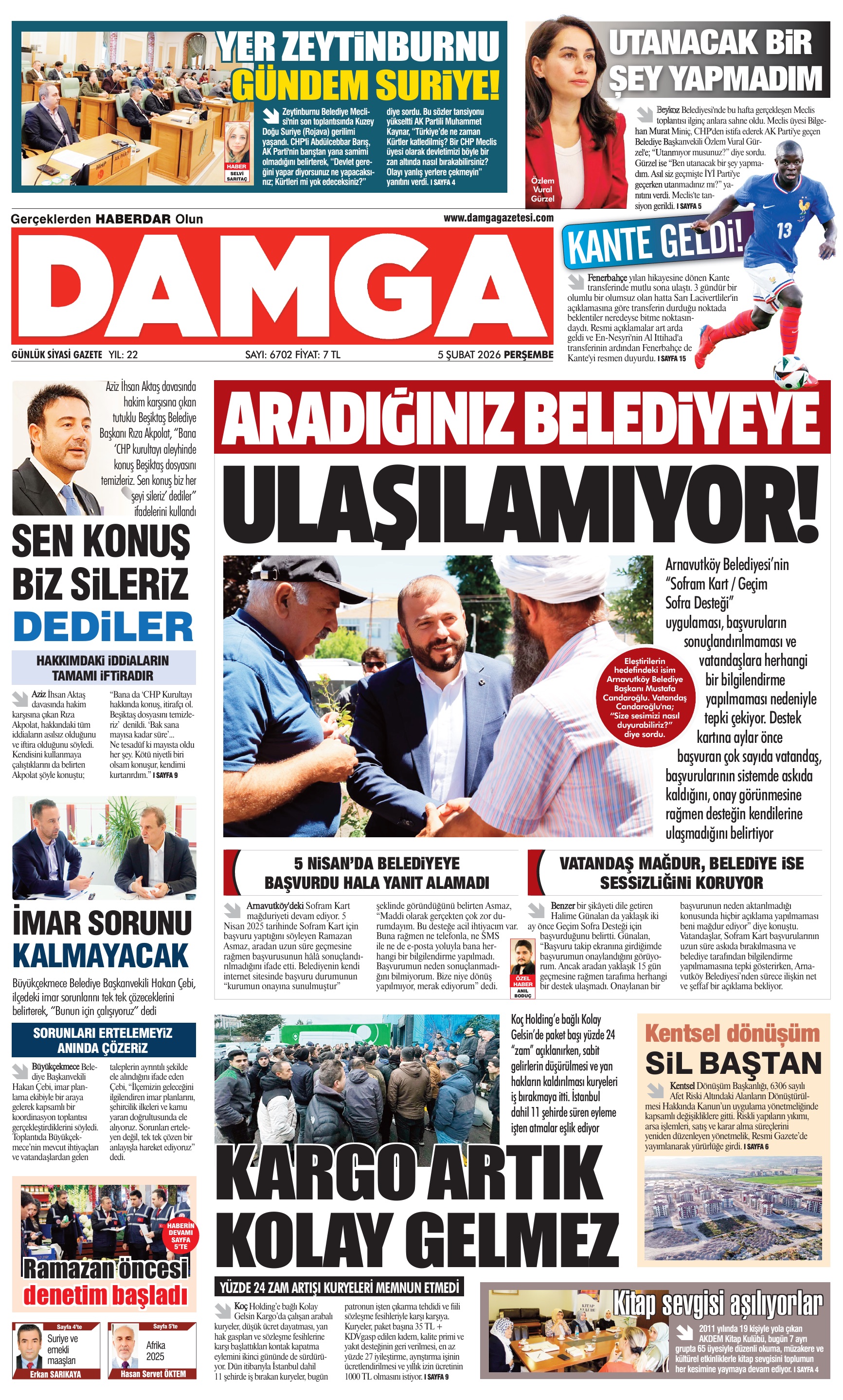 https://www.damgagazetesi.com/DAMGA 5 Şubat Perşembe Sayfaları