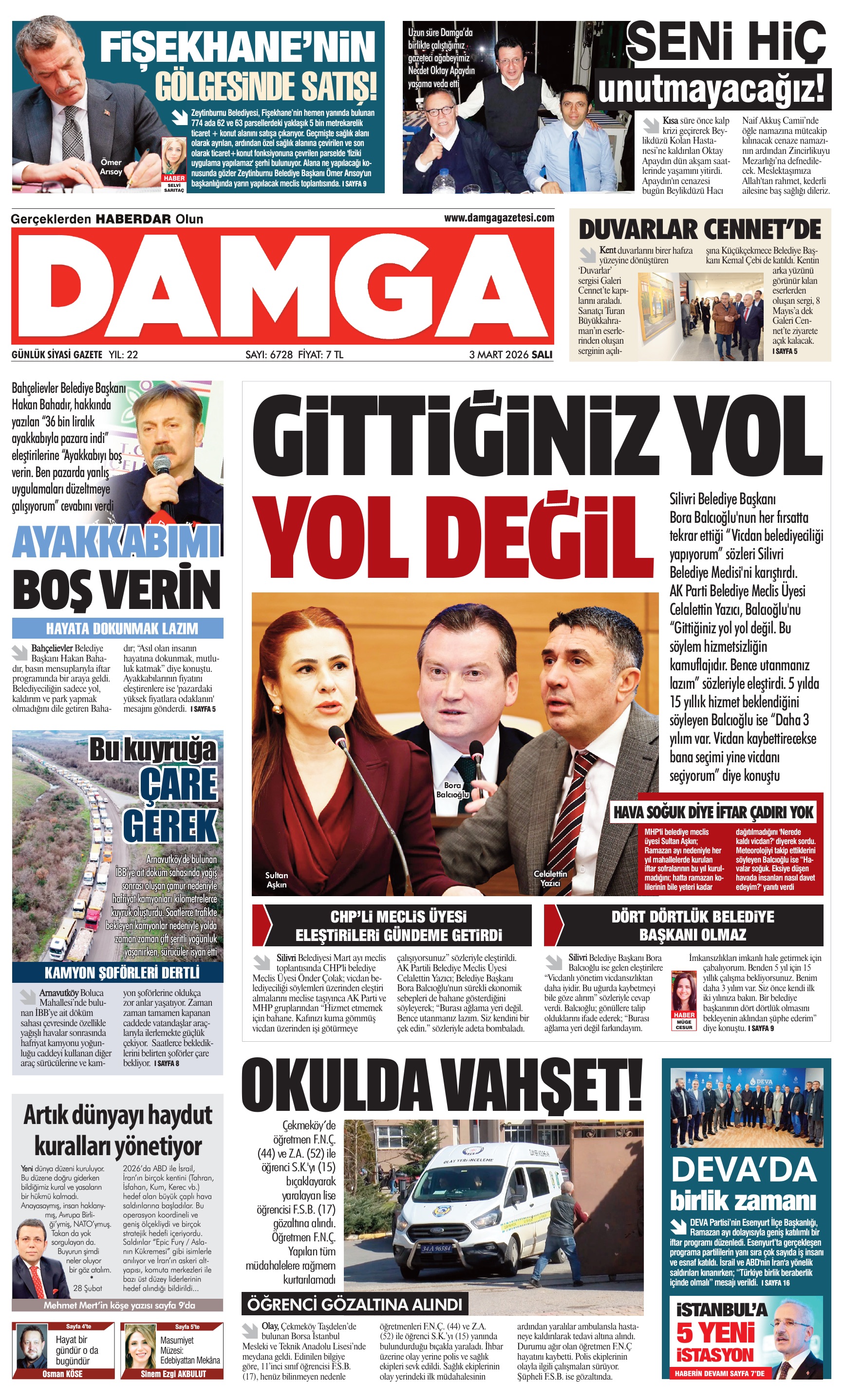 https://www.damgagazetesi.com/DAMGA 3 Mart Salı Sayfaları