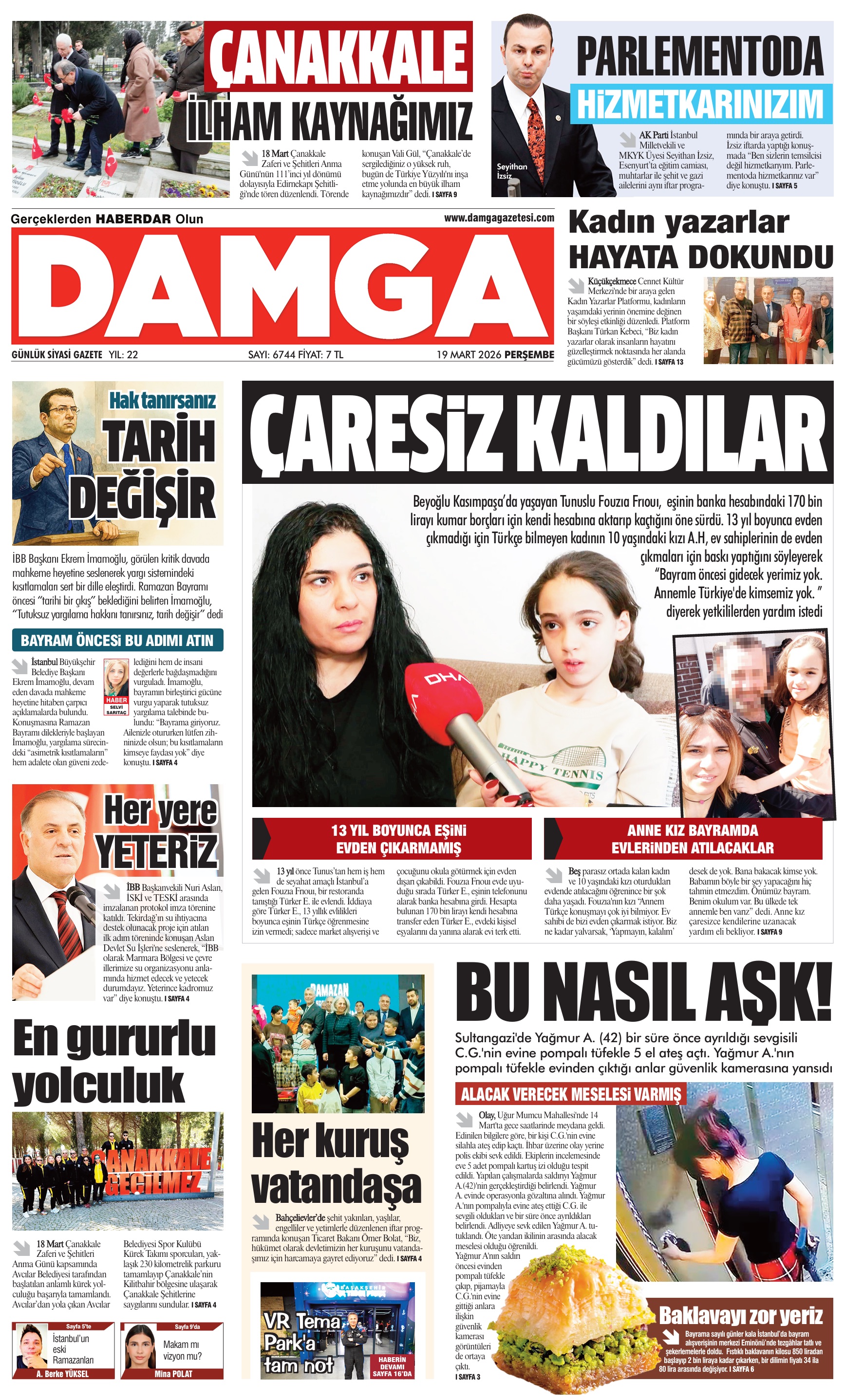 https://www.damgagazetesi.com/DAMGA 19 Mart Perşembe Sayfaları