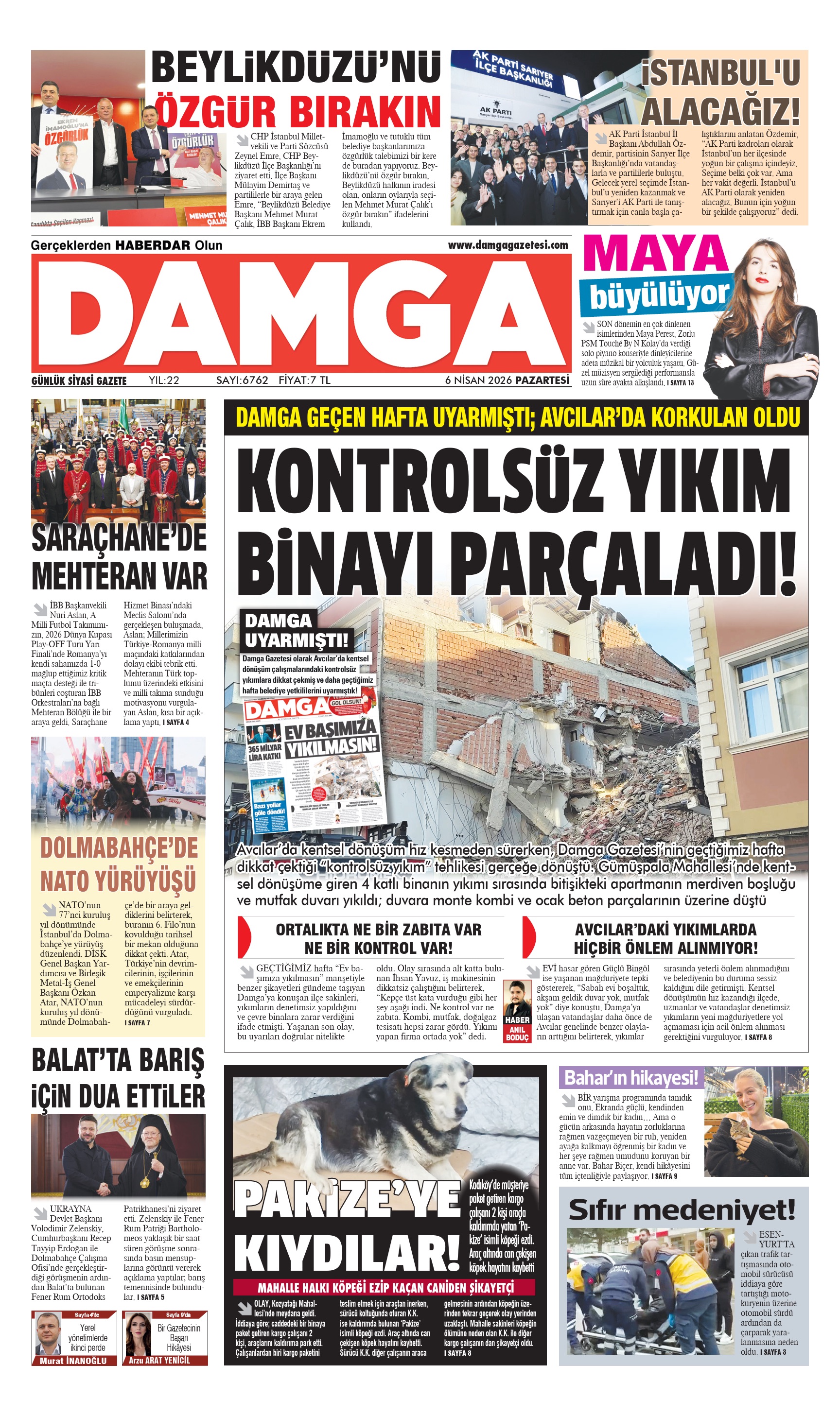 https://www.damgagazetesi.com/DAMGA 6 Nisan Pazartesi Sayfaları