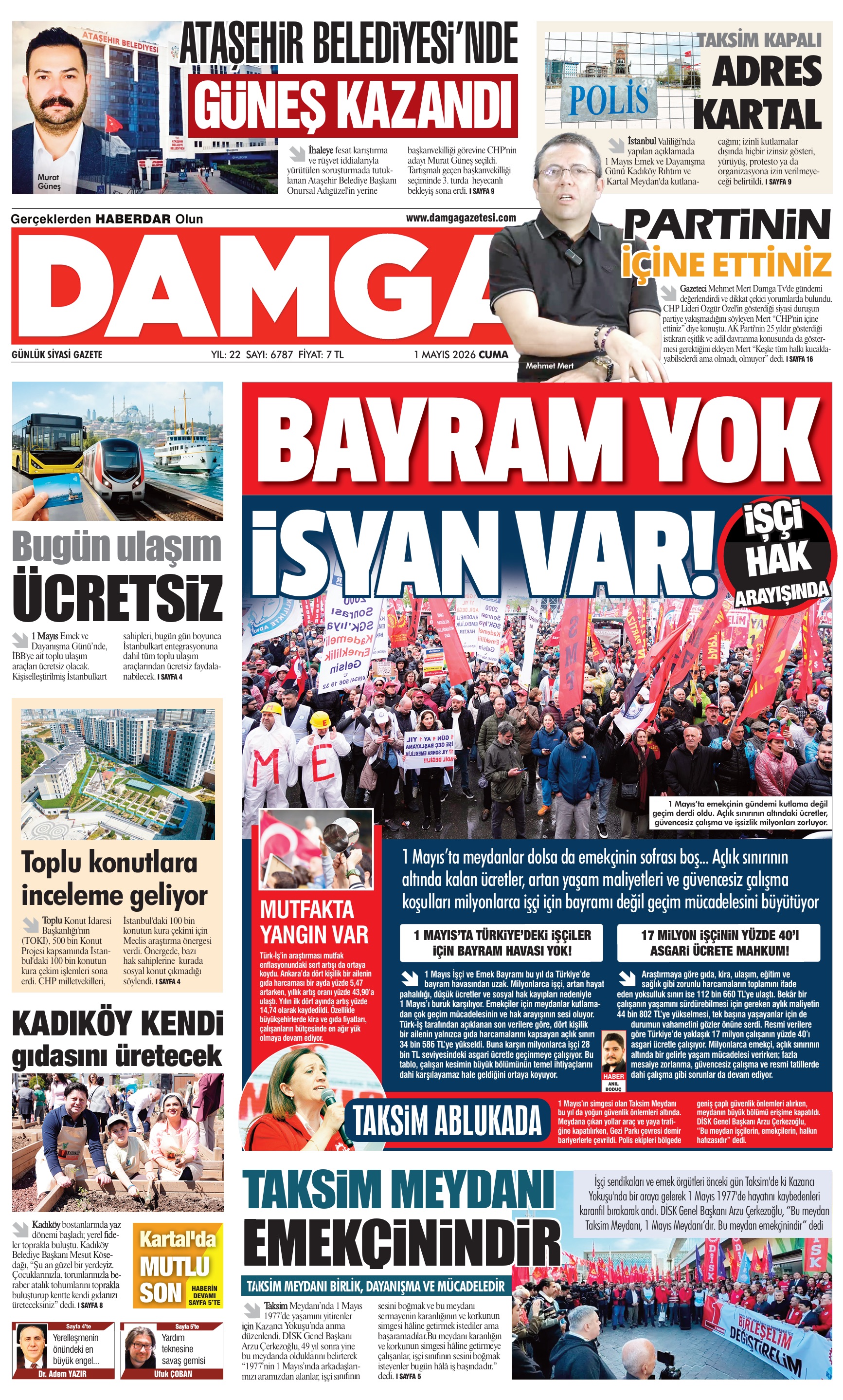 https://www.damgagazetesi.com/DAMGA 1 Mayıs Cuma Sayfaları