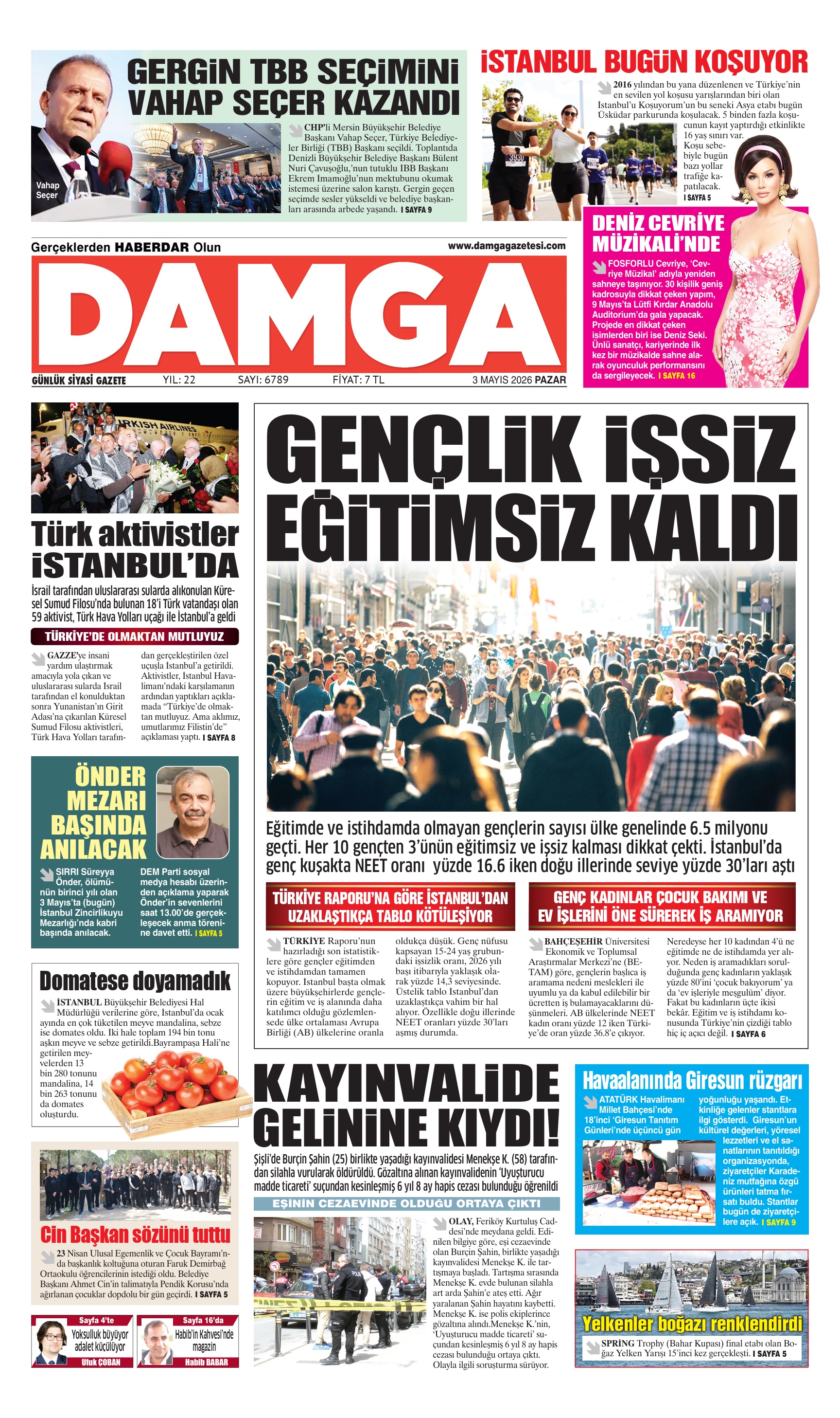 https://www.damgagazetesi.com/DAMGA 3 Mayıs Pazar Sayfaları