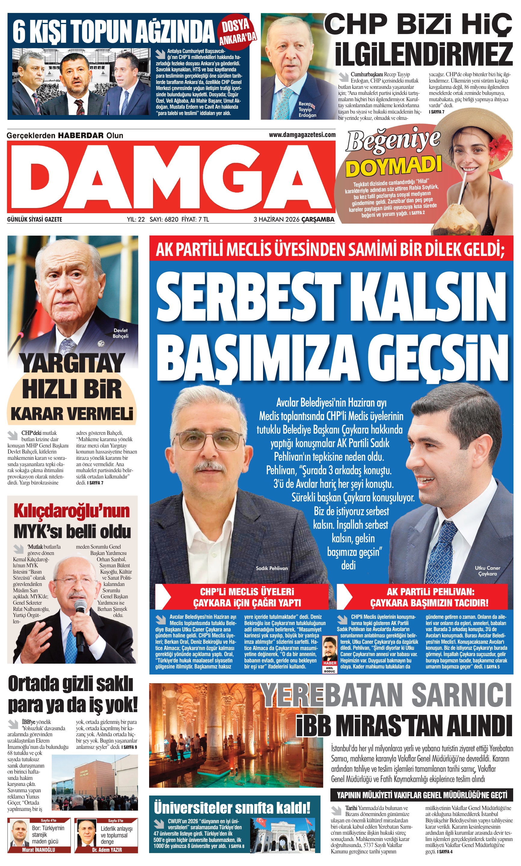 https://www.damgagazetesi.com/DAMGA 3 Haziran Çarşamba Sayfaları