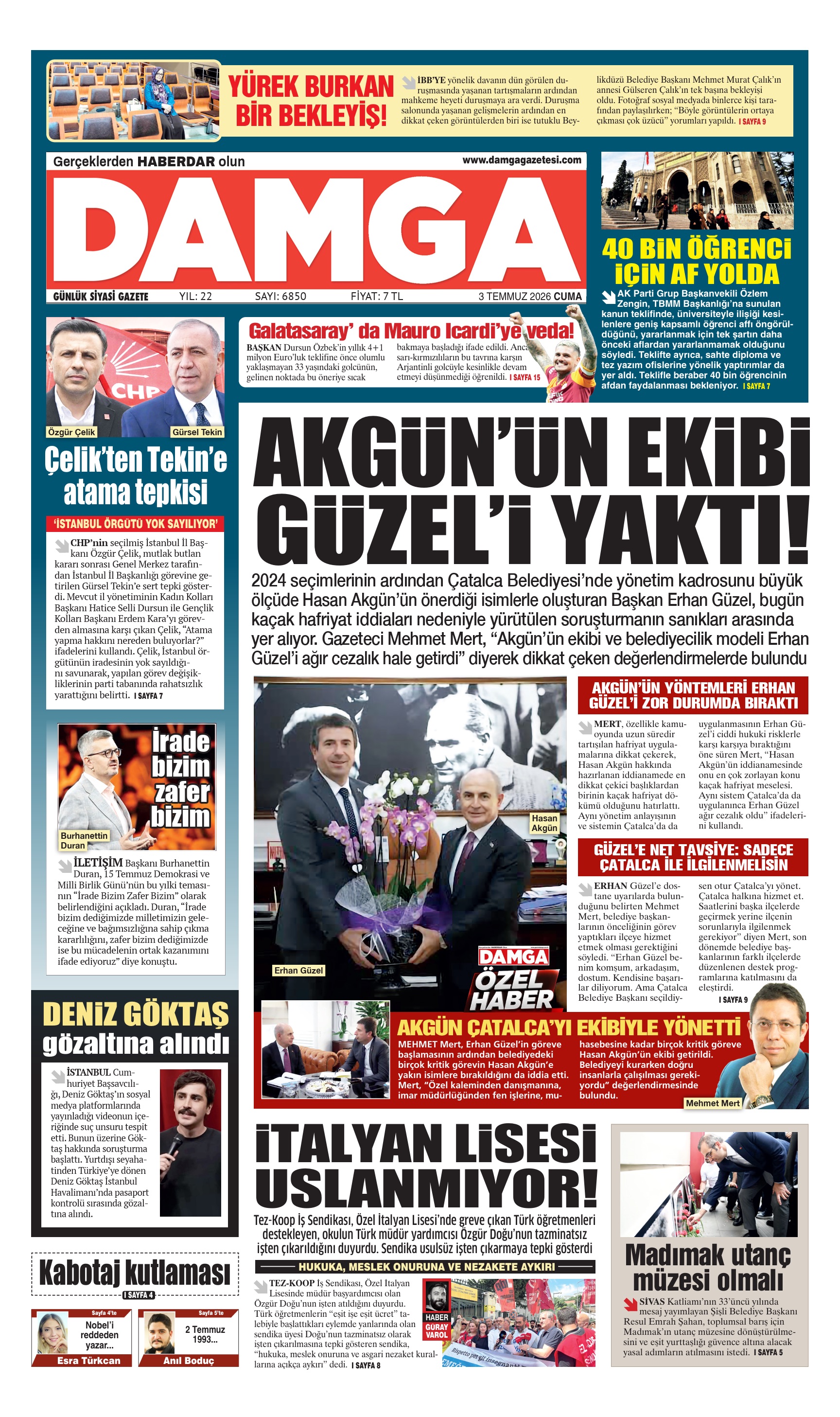 https://www.damgagazetesi.com/DAMGA 3 Temmuz Cuma Sayfaları