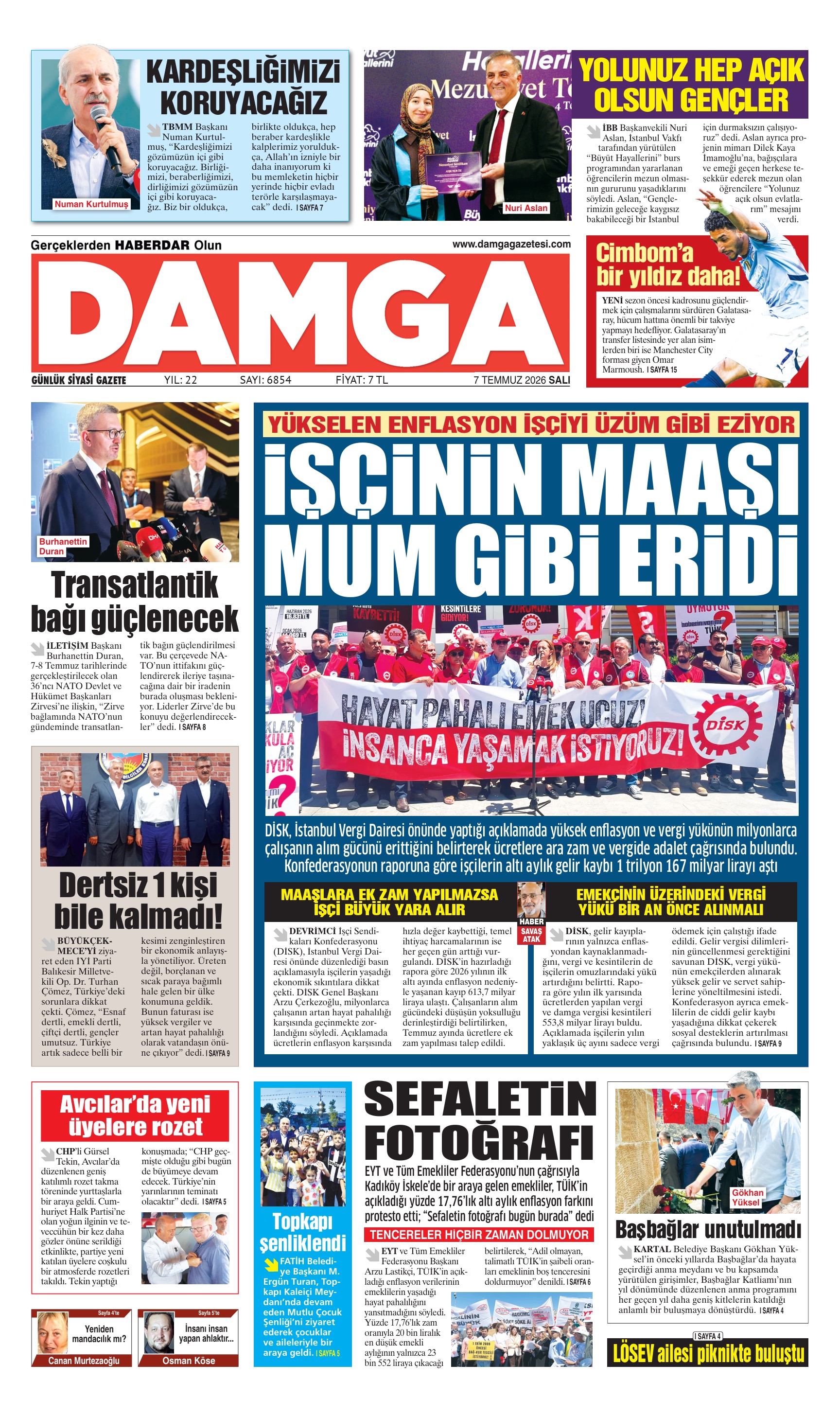 https://www.damgagazetesi.com/DAMGA 7 Temmuz Salı Sayfaları
