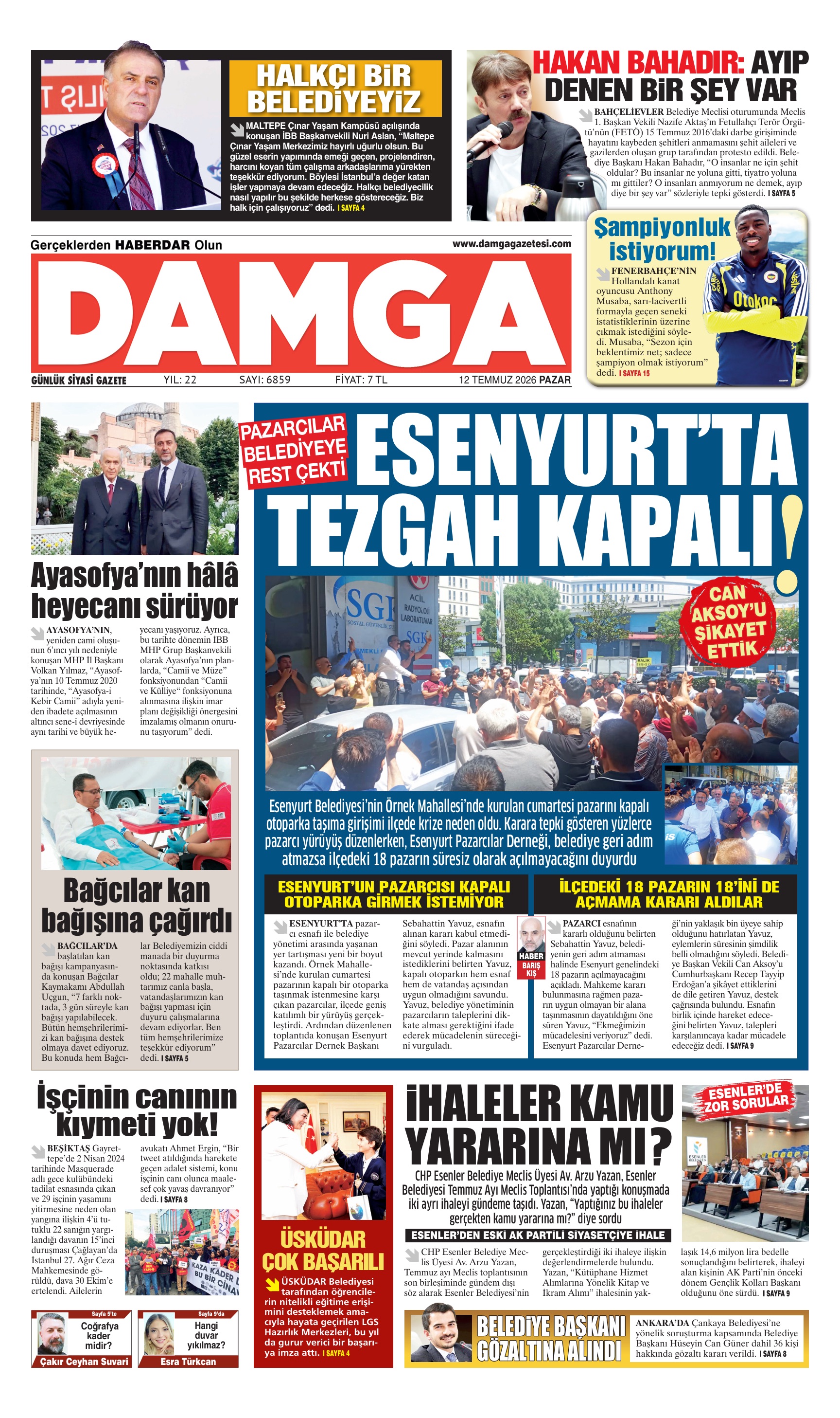 https://www.damgagazetesi.com/DAMGA 12 Temmuz Pazar Sayfaları