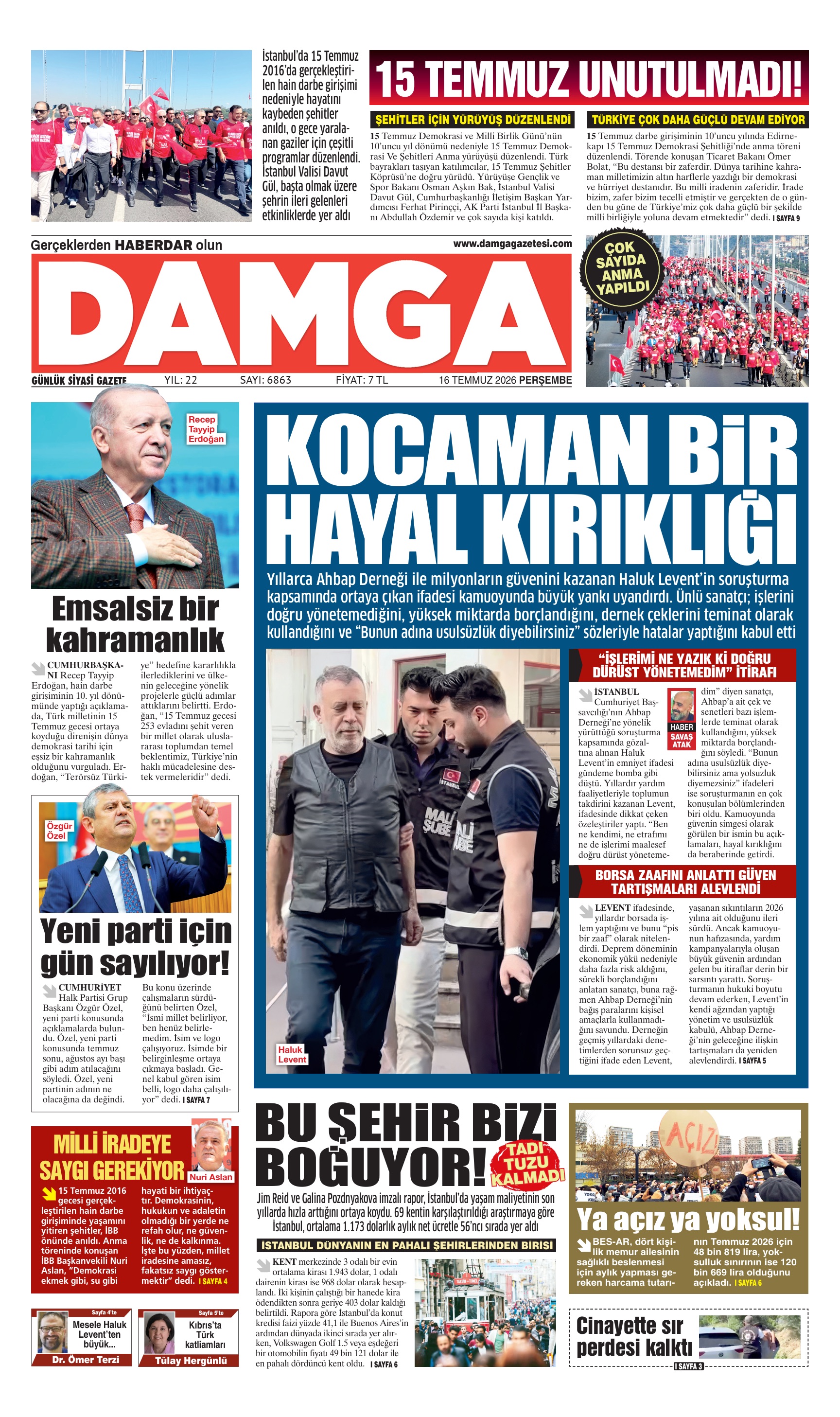 https://www.damgagazetesi.com/DAMGA 16 Temmuz Perşembe Sayfaları