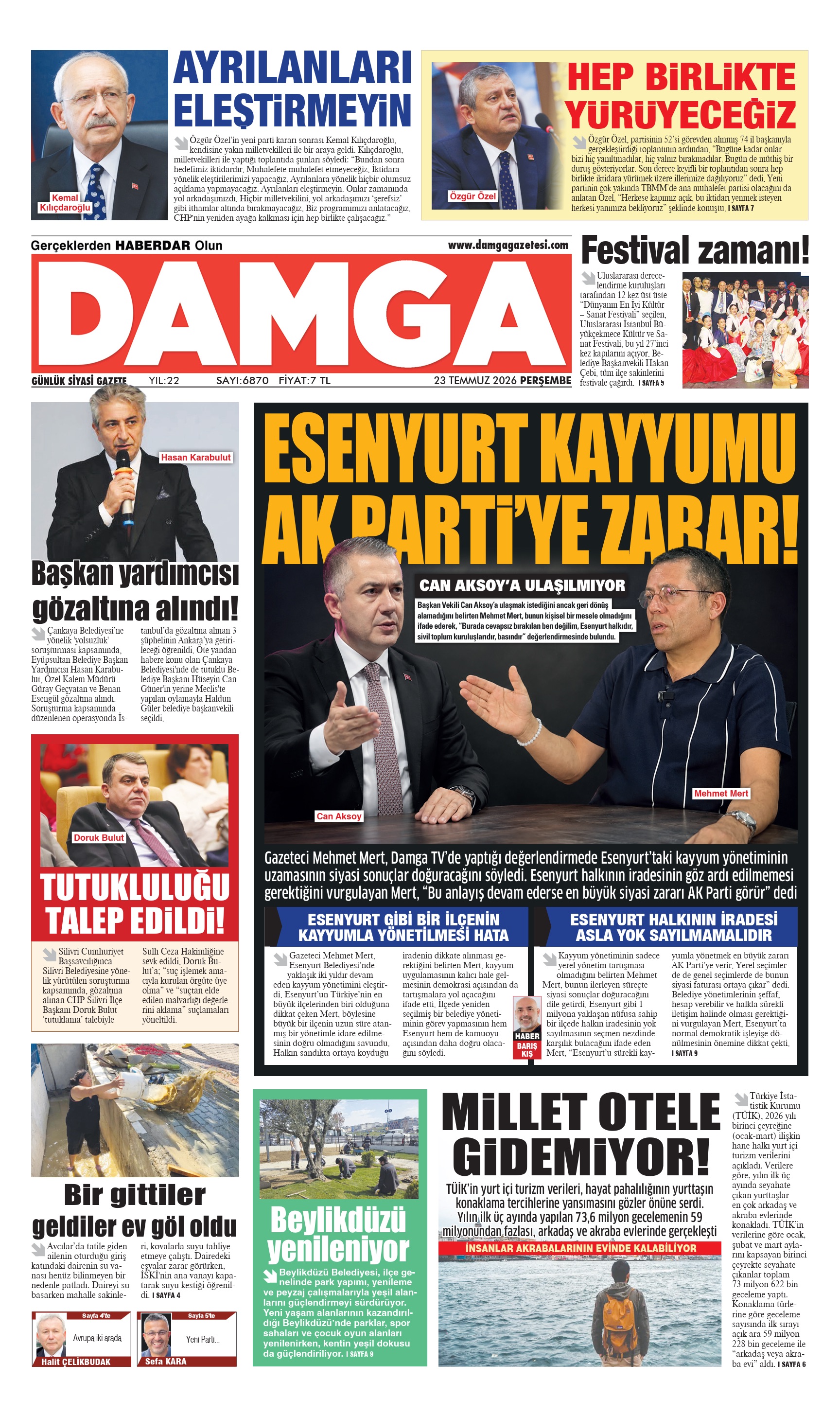 https://www.damgagazetesi.com/DAMGA 23 Temmuz Perşembe Sayfaları
