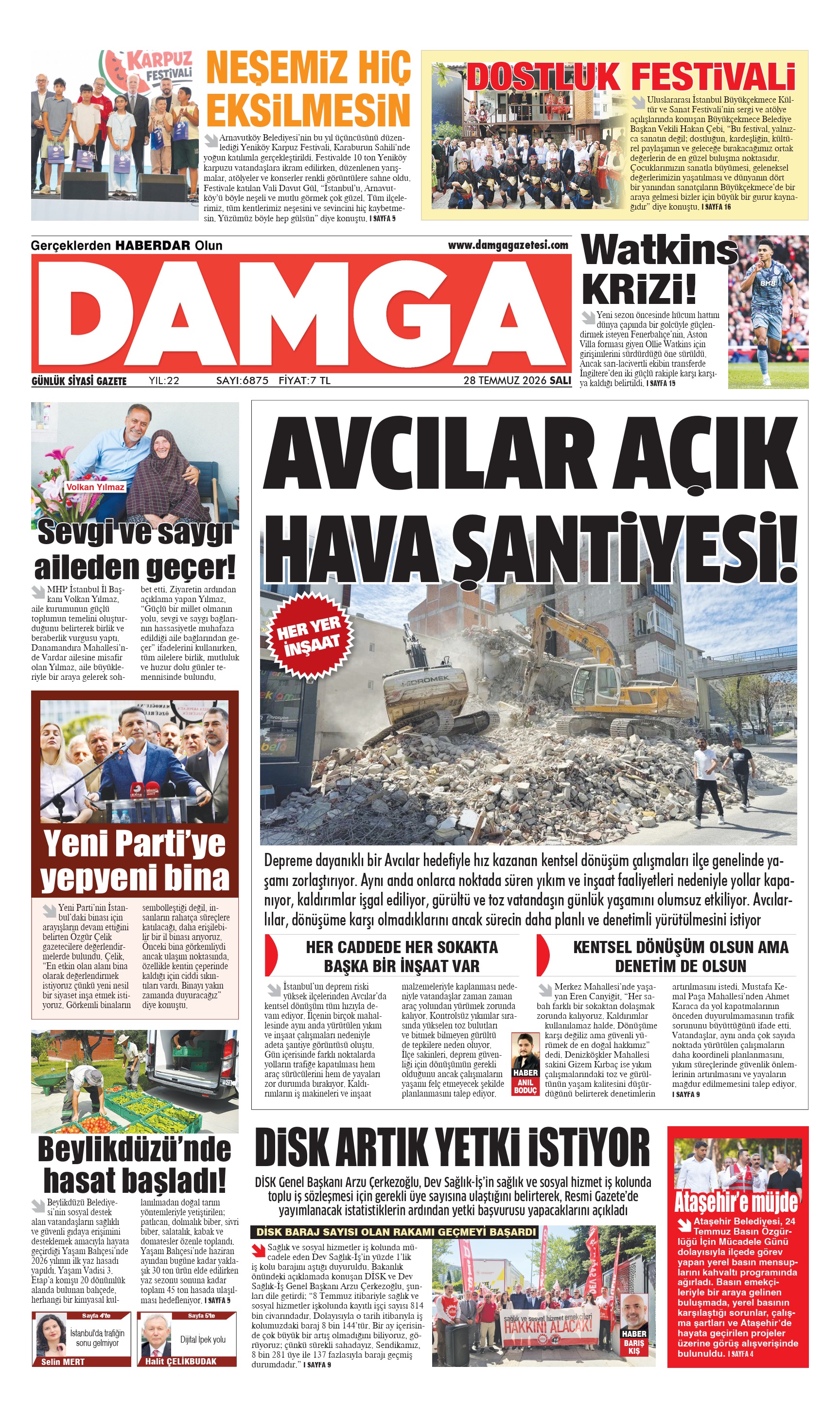 https://www.damgagazetesi.com/DAMGA 28 Temmuz Salı Sayfaları