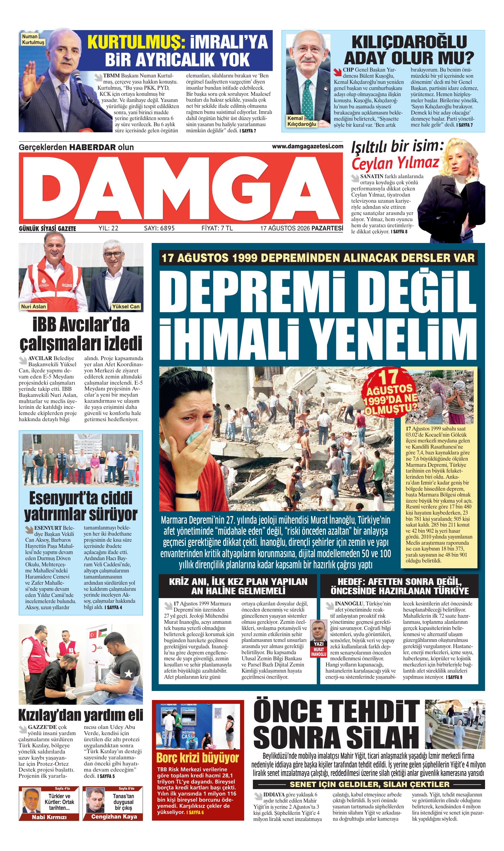 https://www.damgagazetesi.com/DAMGA 17 Ağustos Pazartesi Sayfaları
