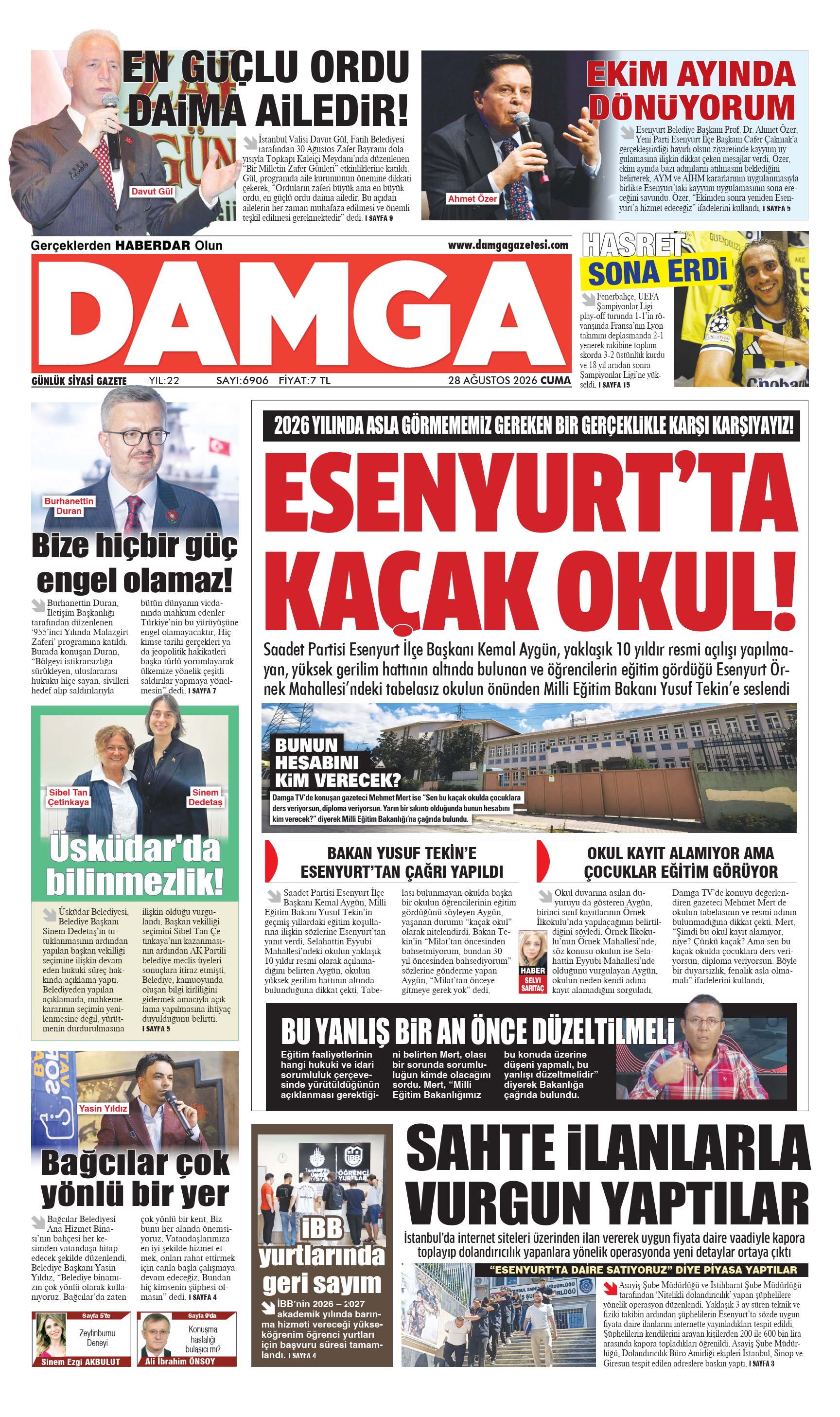 https://www.damgagazetesi.com/DAMGA 28 Ağustos Cuma Sayfaları