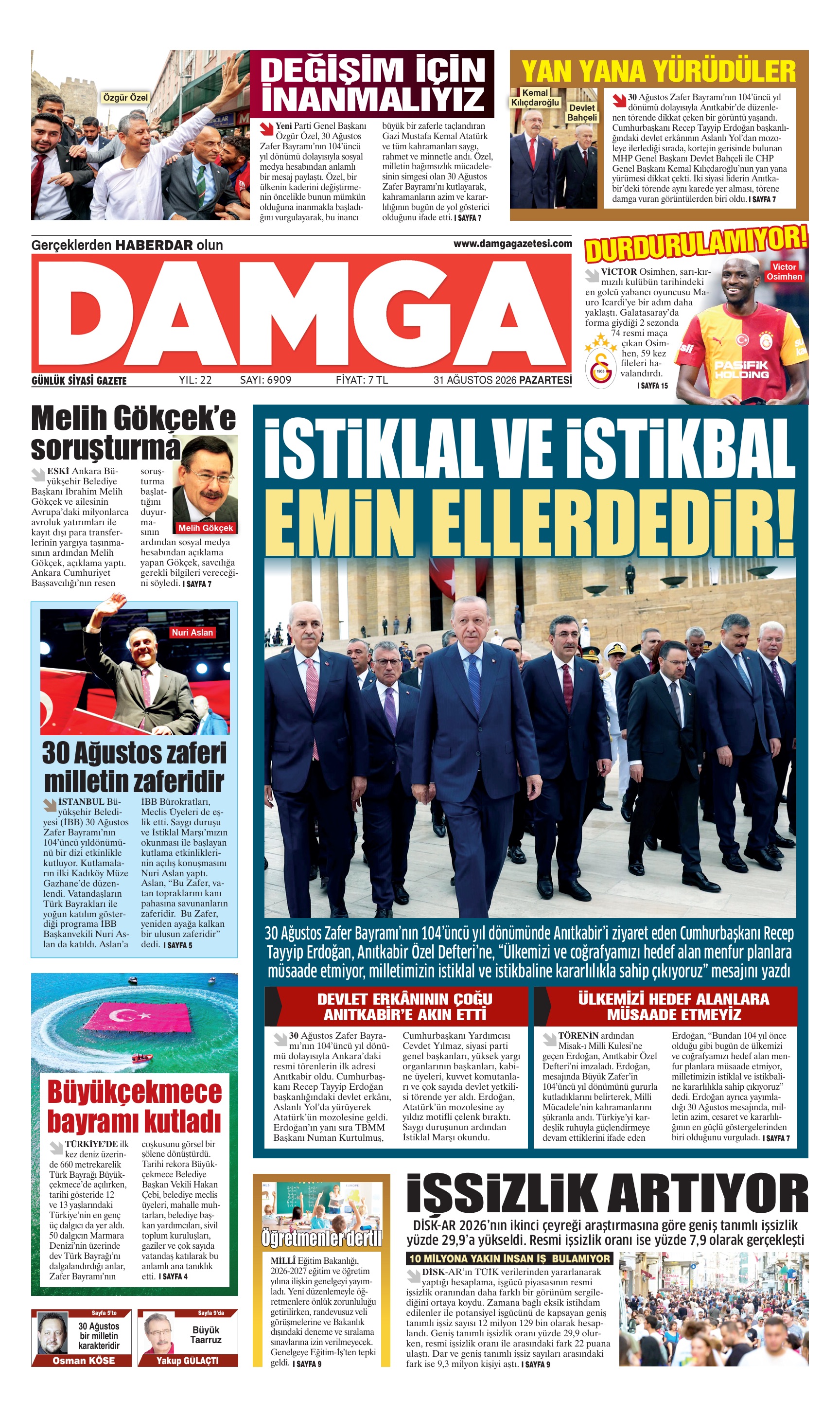 https://www.damgagazetesi.com/DAMGA 31 Ağustos Pazartesi Sayfaları