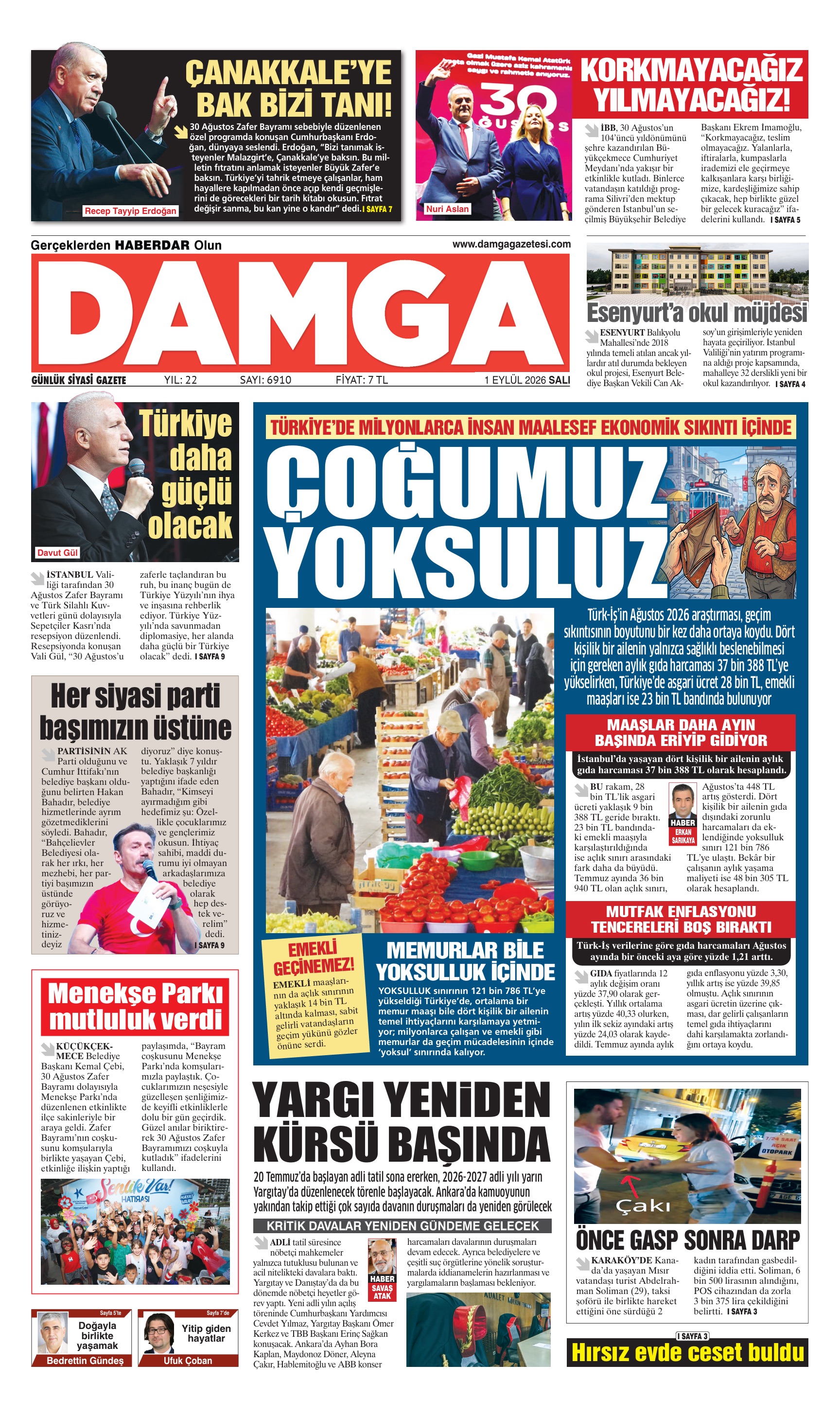 https://www.damgagazetesi.com/DAMGA 1 Eylül Salı Sayfaları