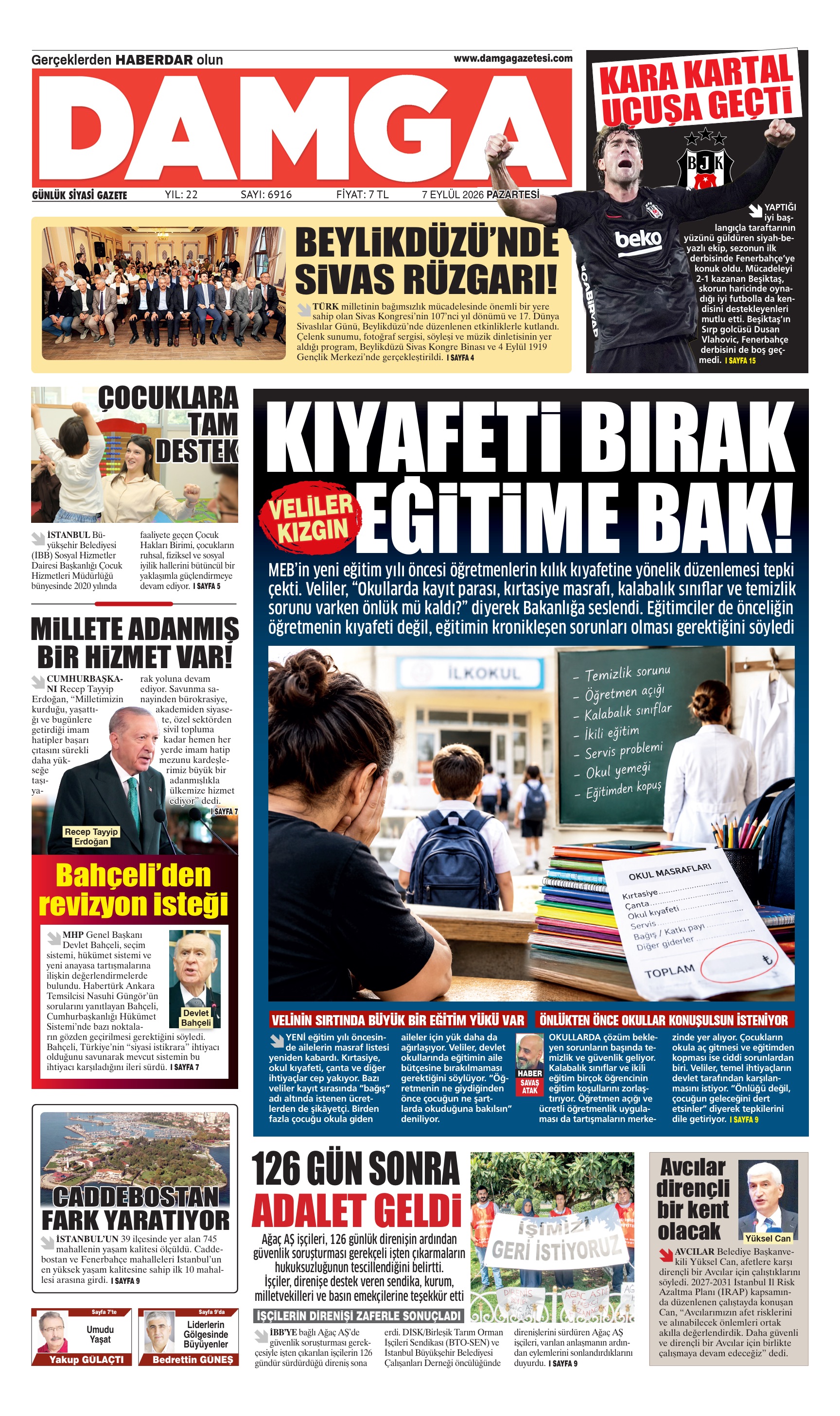 https://www.damgagazetesi.com/DAMGA 7 Eylül Pazartesi Sayfaları