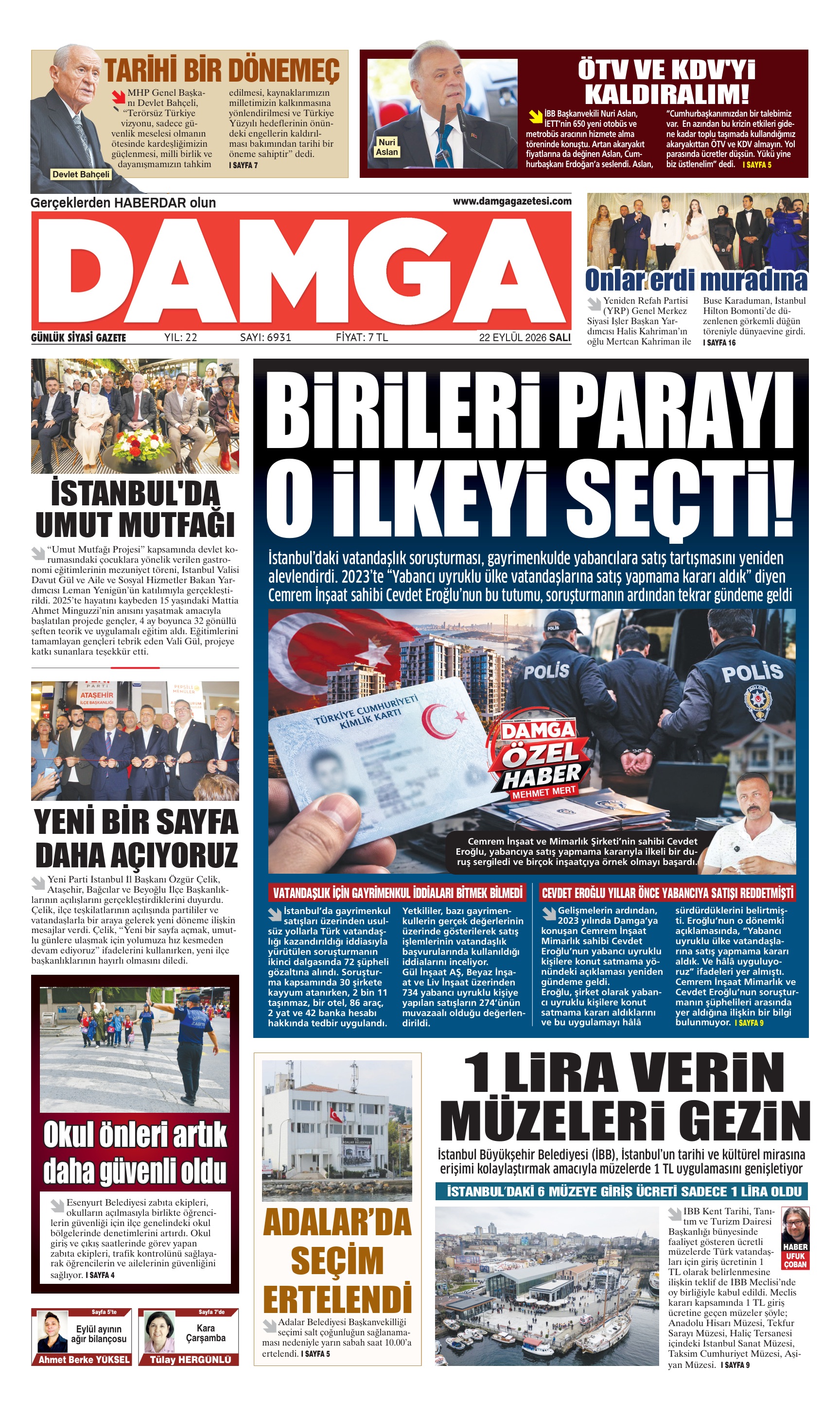 https://www.damgagazetesi.com/DAMGA 22 Eylül Salı Sayfaları