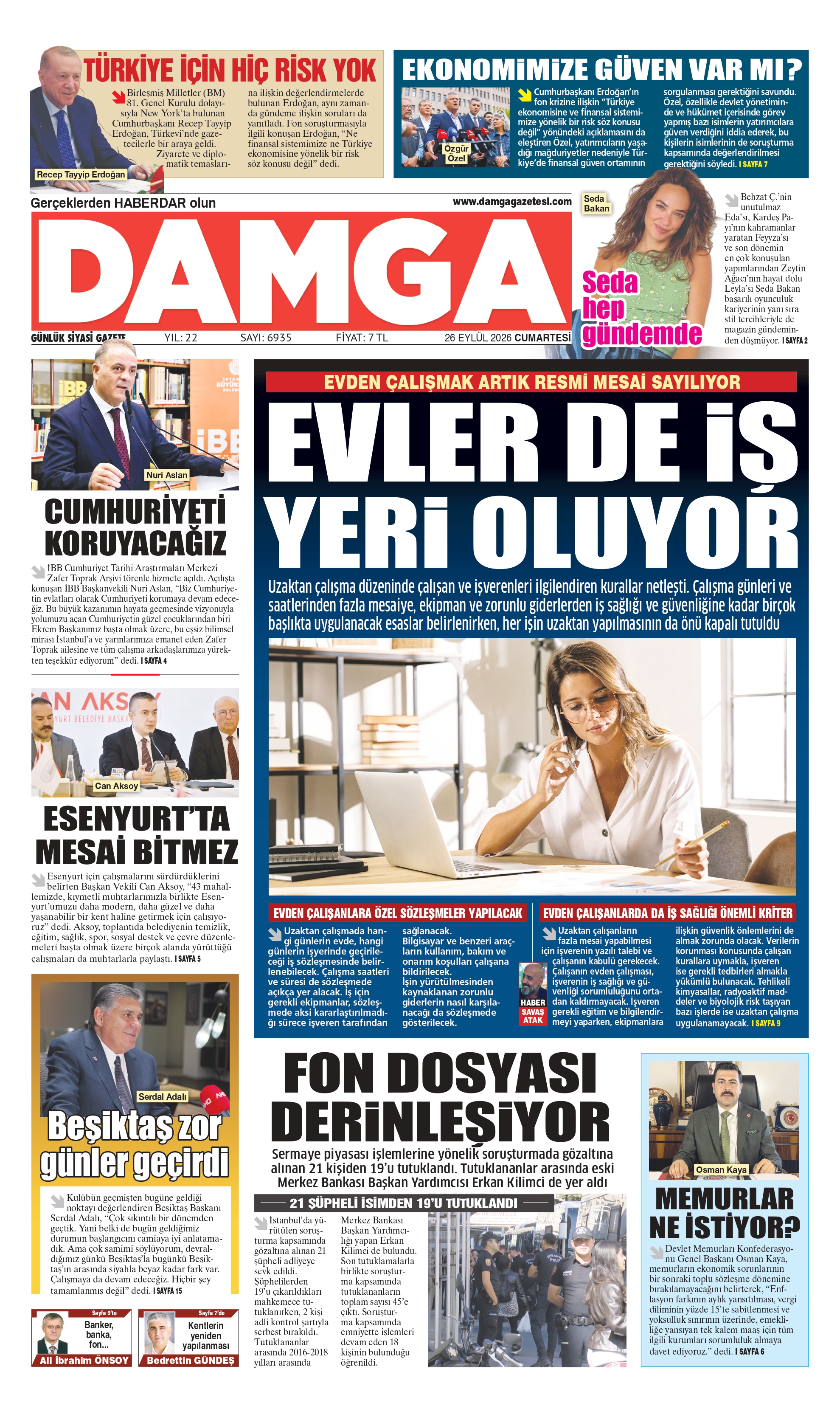 https://www.damgagazetesi.com/DAMGA 26 Eylül Cumartesi Sayfaları