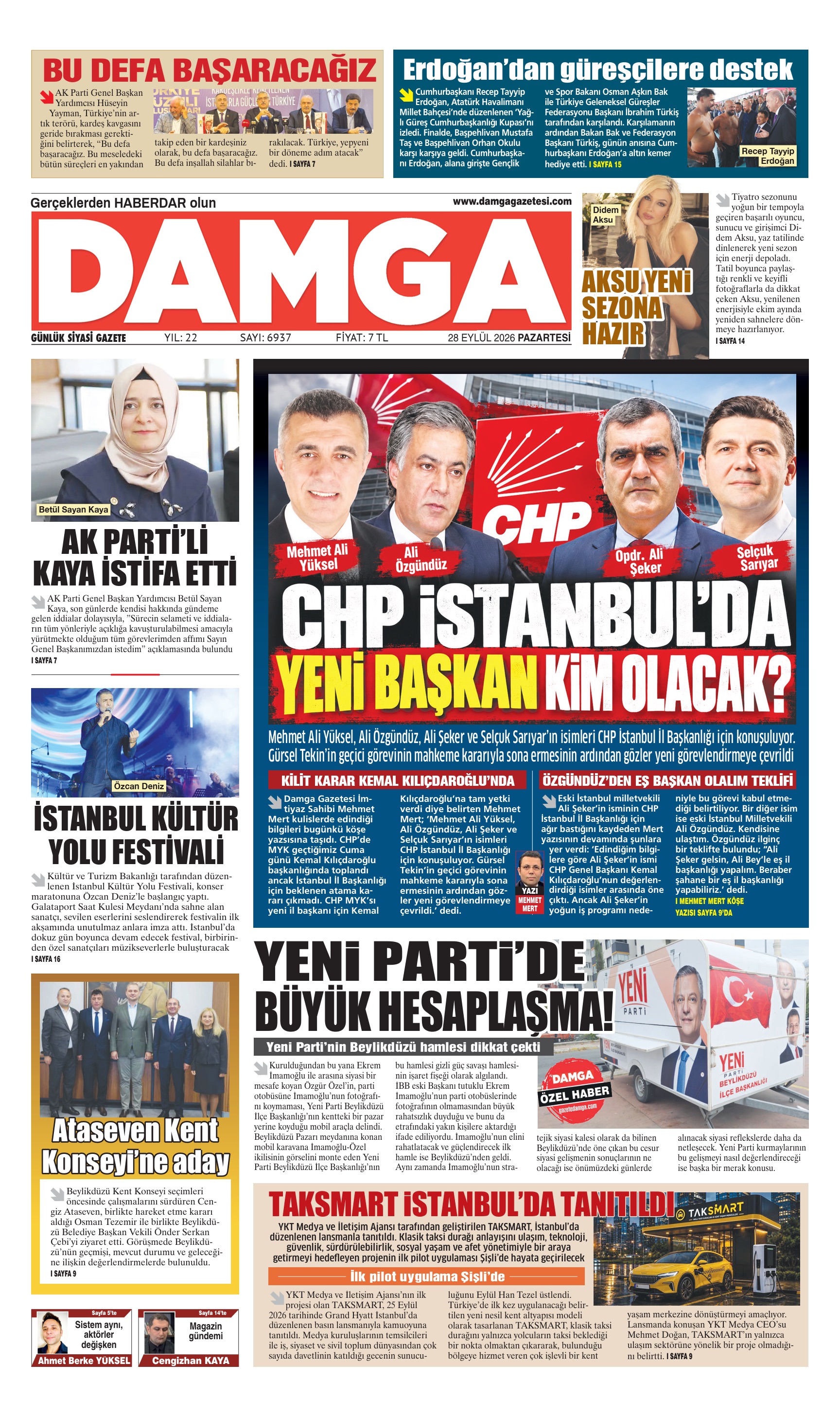 https://www.damgagazetesi.com/DAMGA 28 Eylül Pazartesi Sayfaları