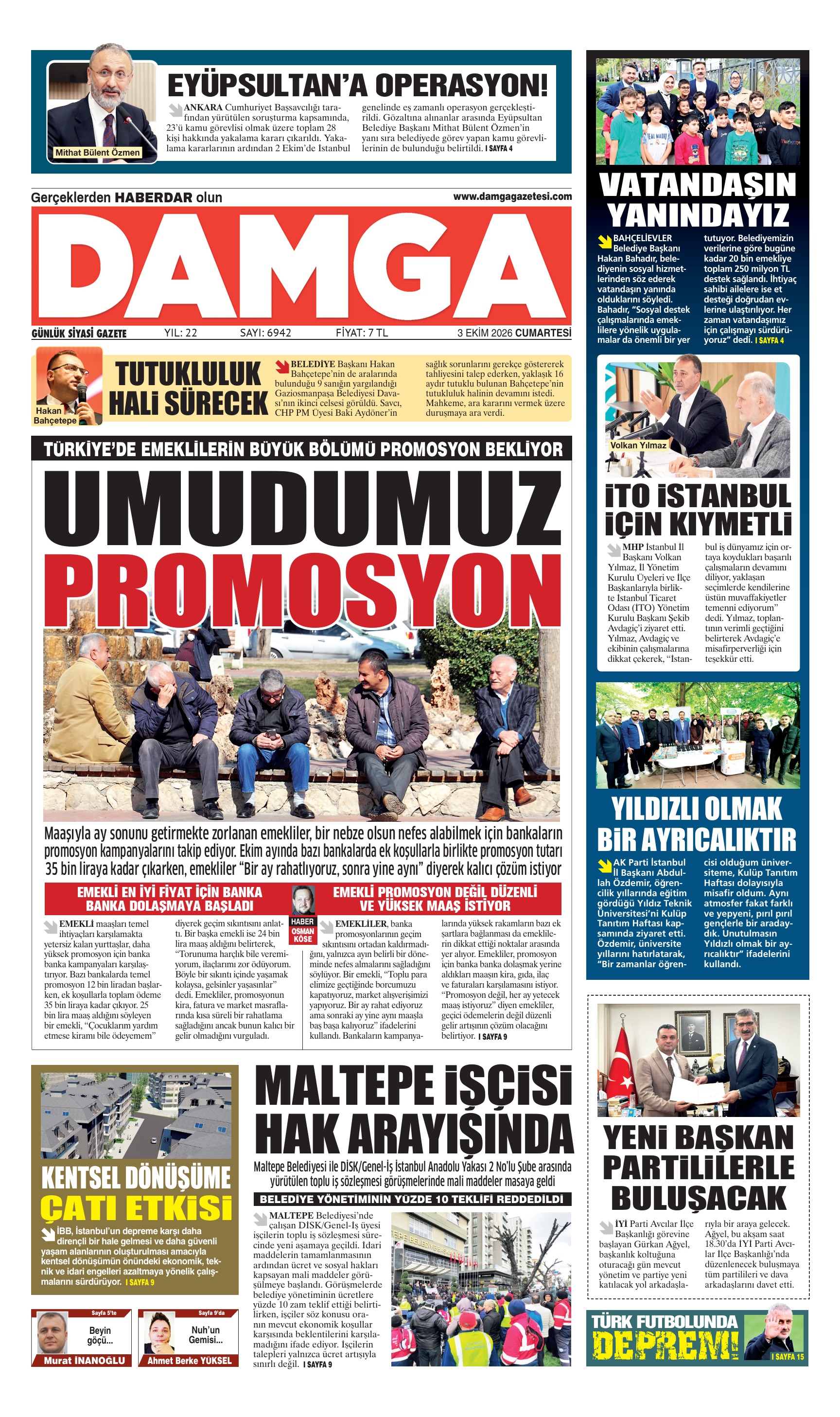 https://www.damgagazetesi.com/DAMGA 3 Ekim Cumartesi Sayfaları